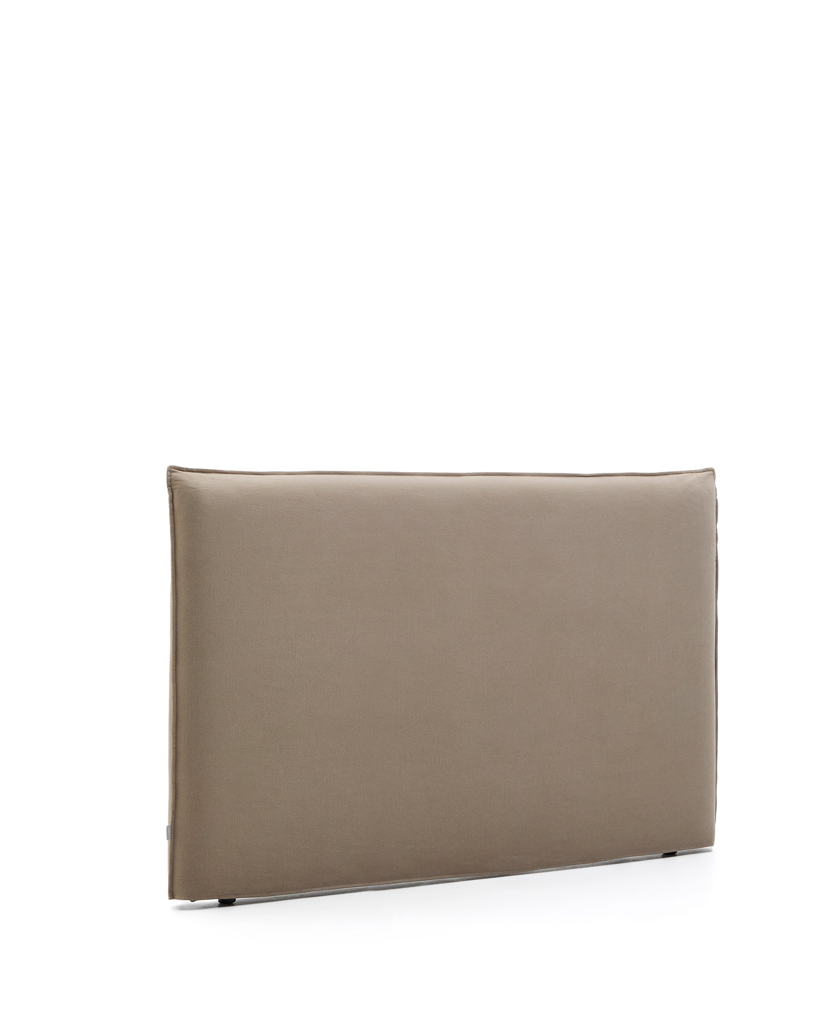 Jaira headboard with removable linen and cotton cover in taupe for a 180 cm FSC Mix Credit bed - Product Image