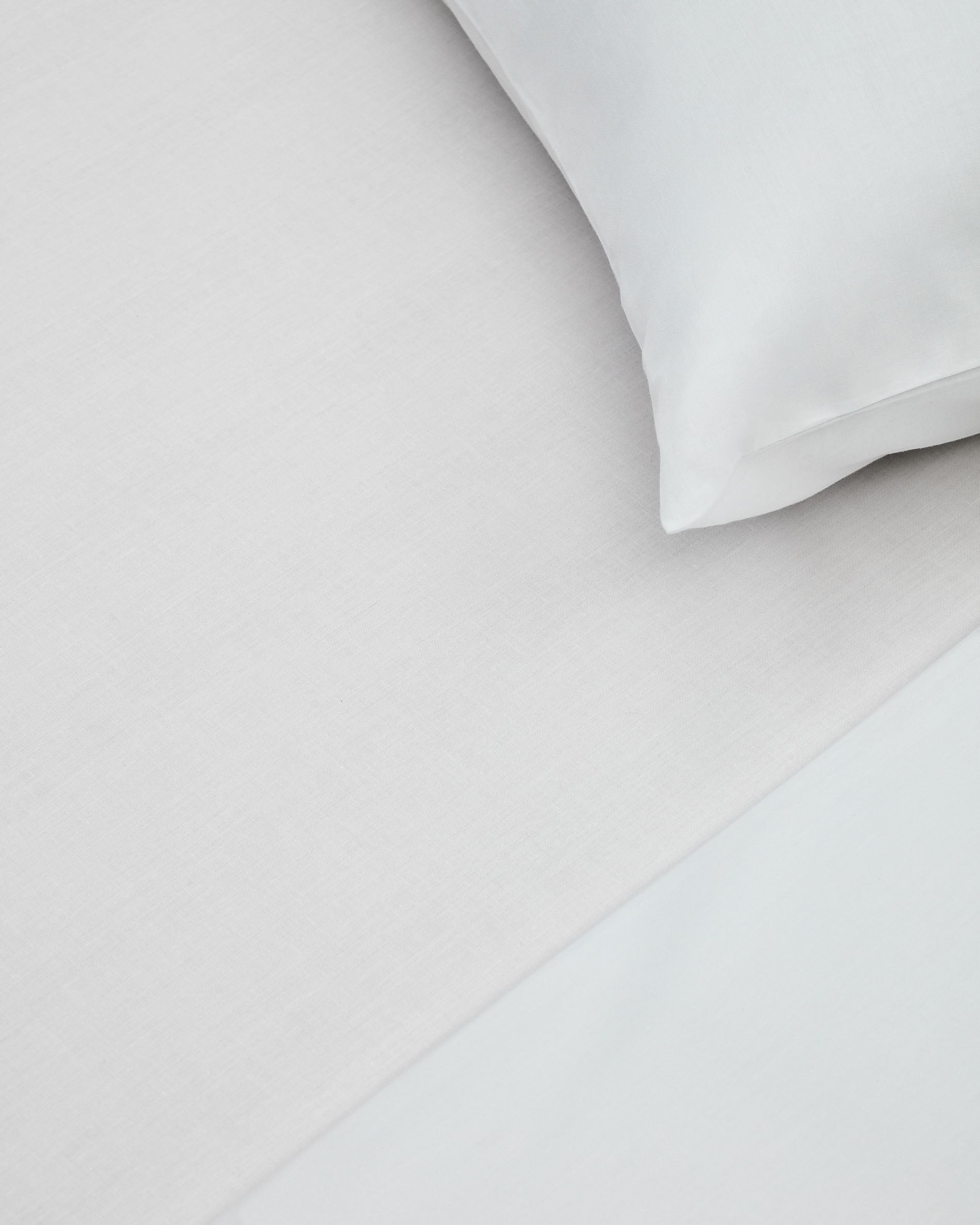 Teia 100% cotton percale fitted bed sheet 180 thread count in white, 180 x 200 cm - Detail