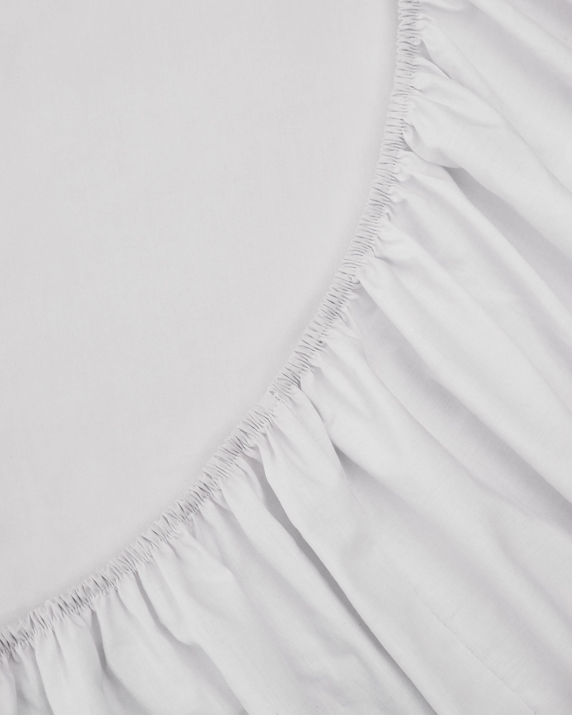 Teia 100% cotton percale fitted bed sheet 180 thread count in white, 180 x 200 cm - Detail