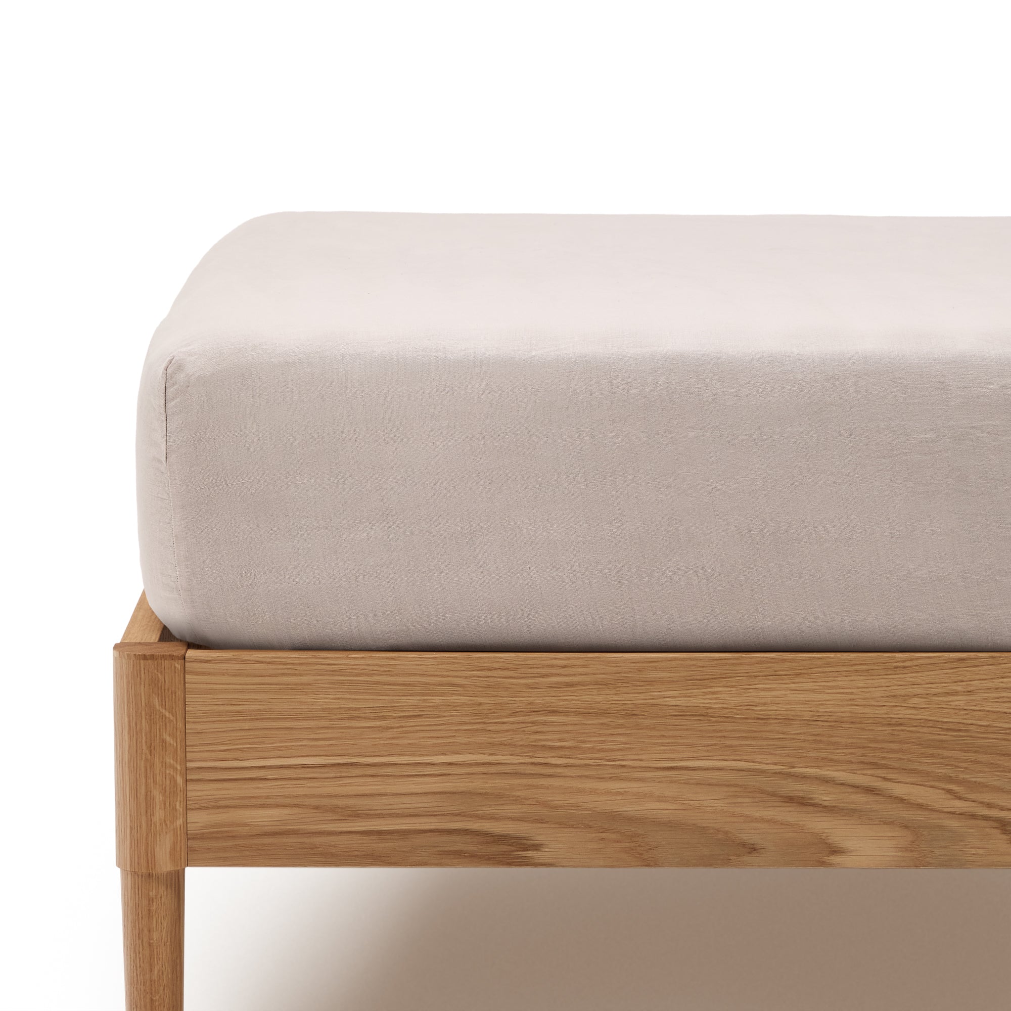 Simmel grey, cotton and linen, adjustable bottom sheet for a 150 cm bed - Product Image