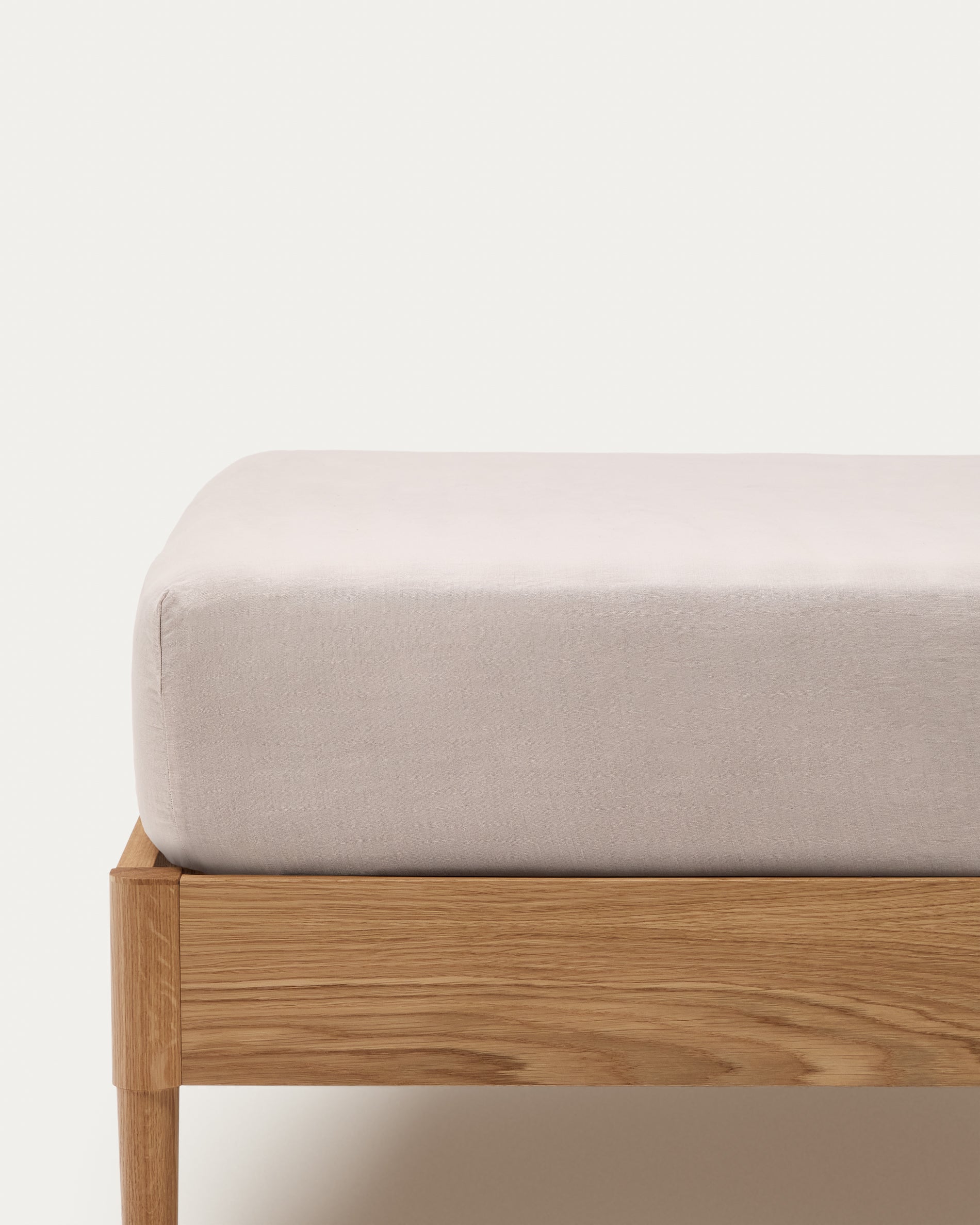 Simmel grey, cotton and linen, adjustable bottom sheet for a 150 cm bed - Product View