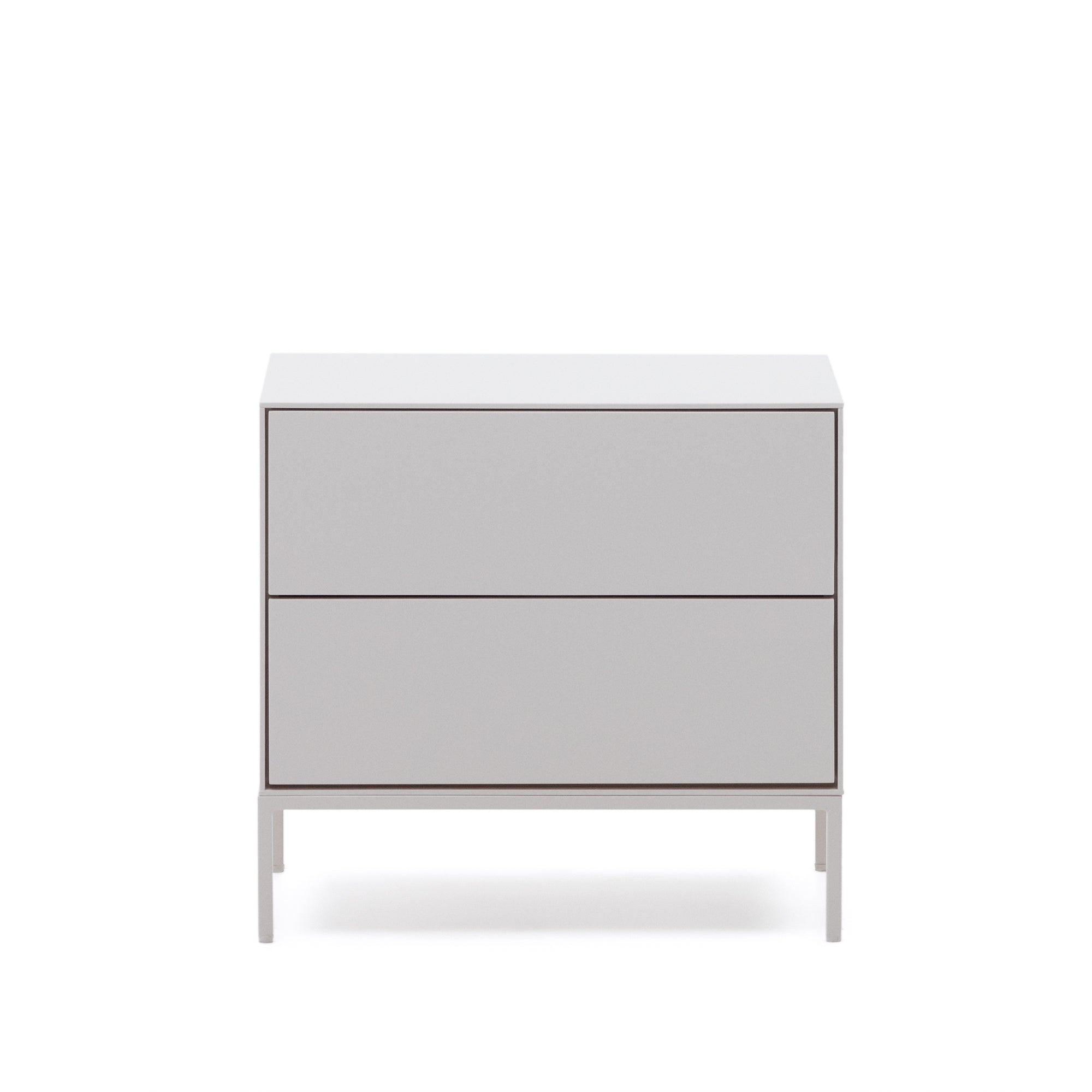 Vedrana two-drawer bedside table white lacquered MDF 60 x 55 cm - Product Image