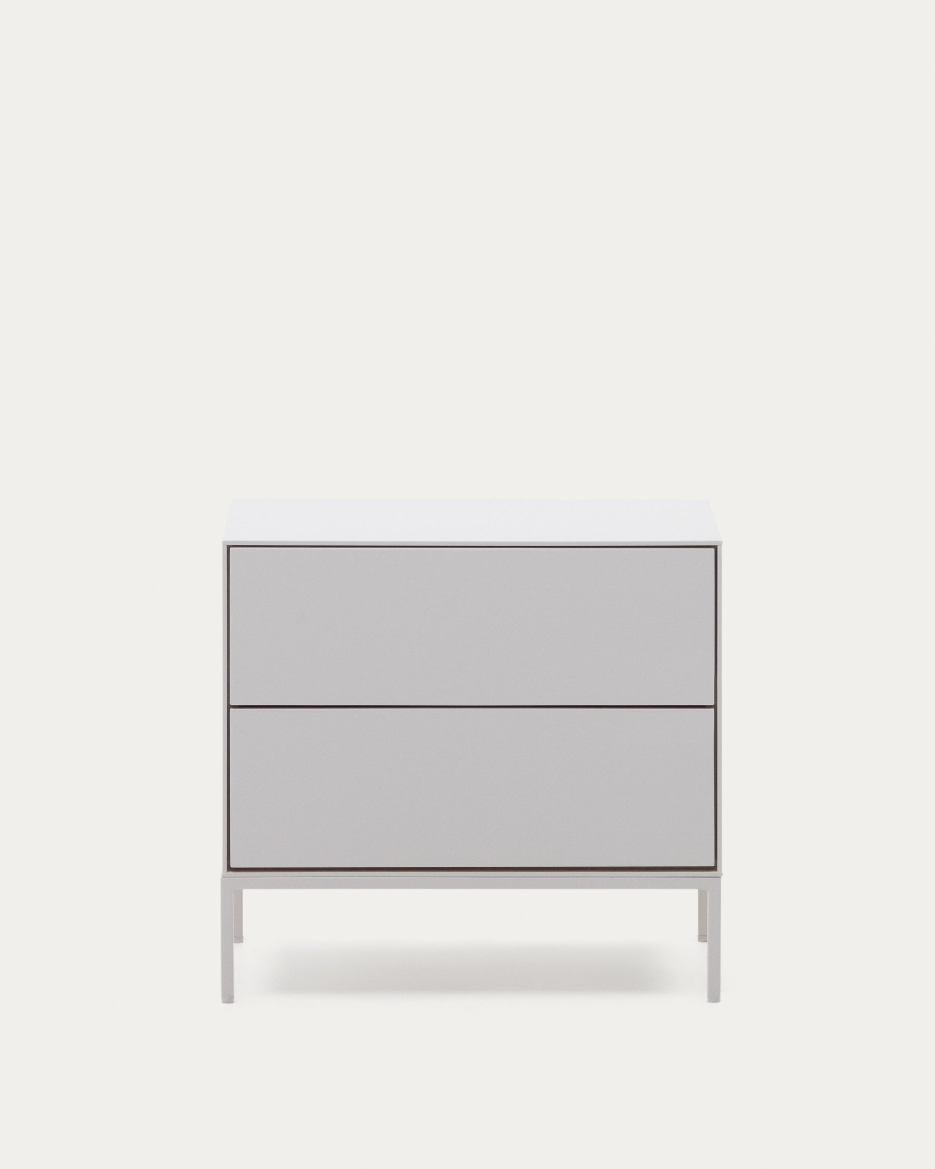 Vedrana two-drawer bedside table white lacquered MDF 60 x 55 cm - Product View