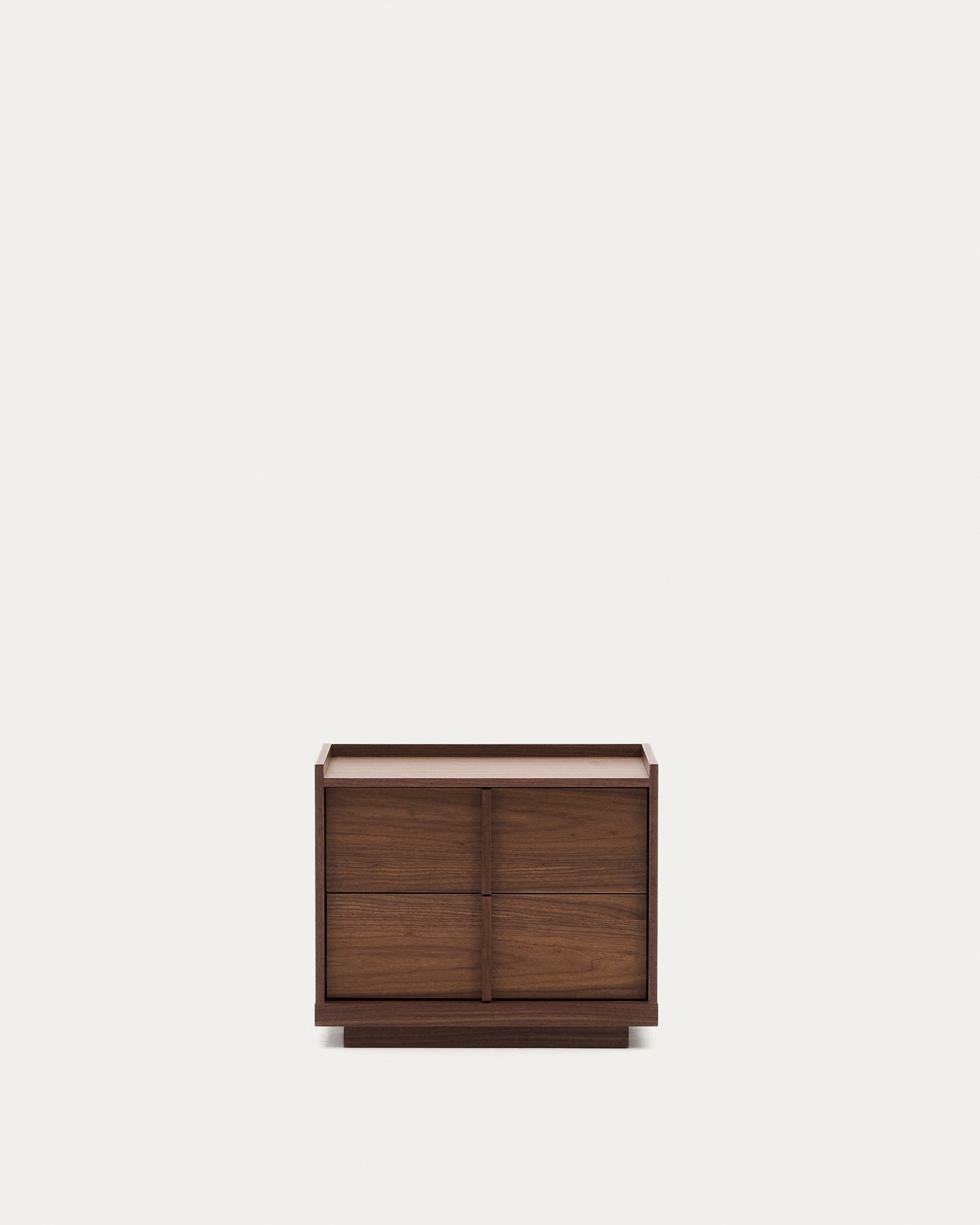 Onix bedside table, 2 drawers, walnut veneer in a dark finish, 60 x 47 cm FSC Mix Credit - Product View