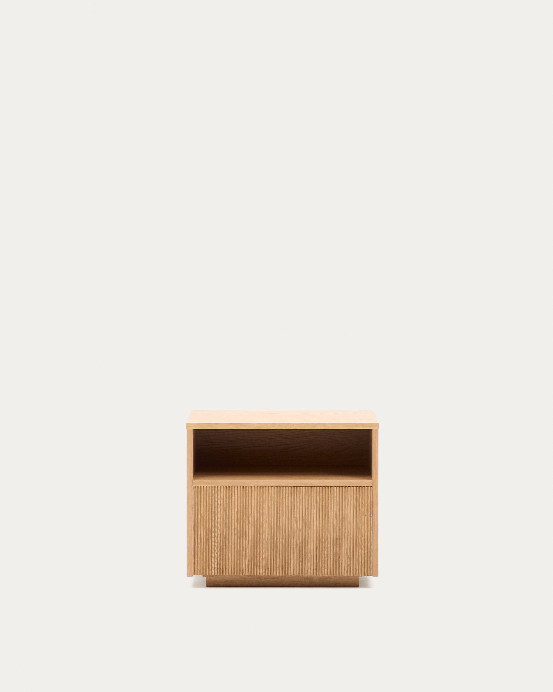 Helvine bedside table with 1 drawer in oak veneer, 60 x 52 cm FSC 100% - Product View