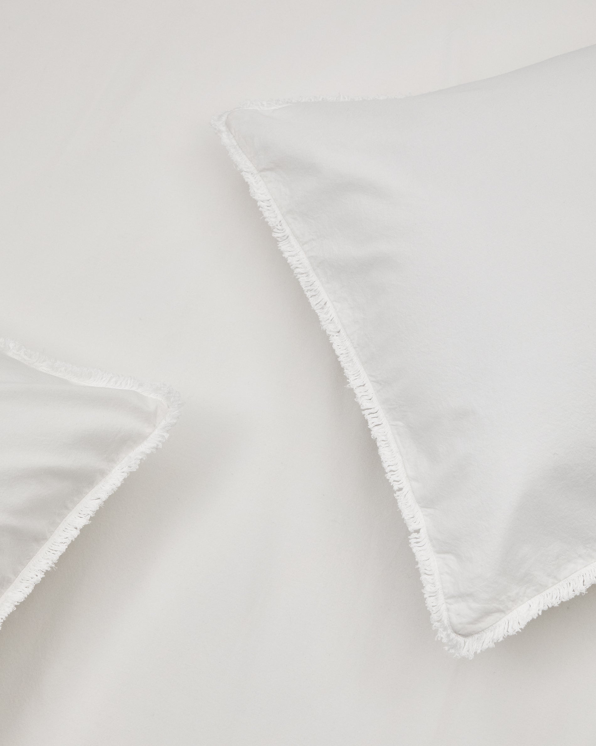 Sifinia ecru duvet and pillow cover set, 100% cotton percale fringes, 90 cm bed - Detail