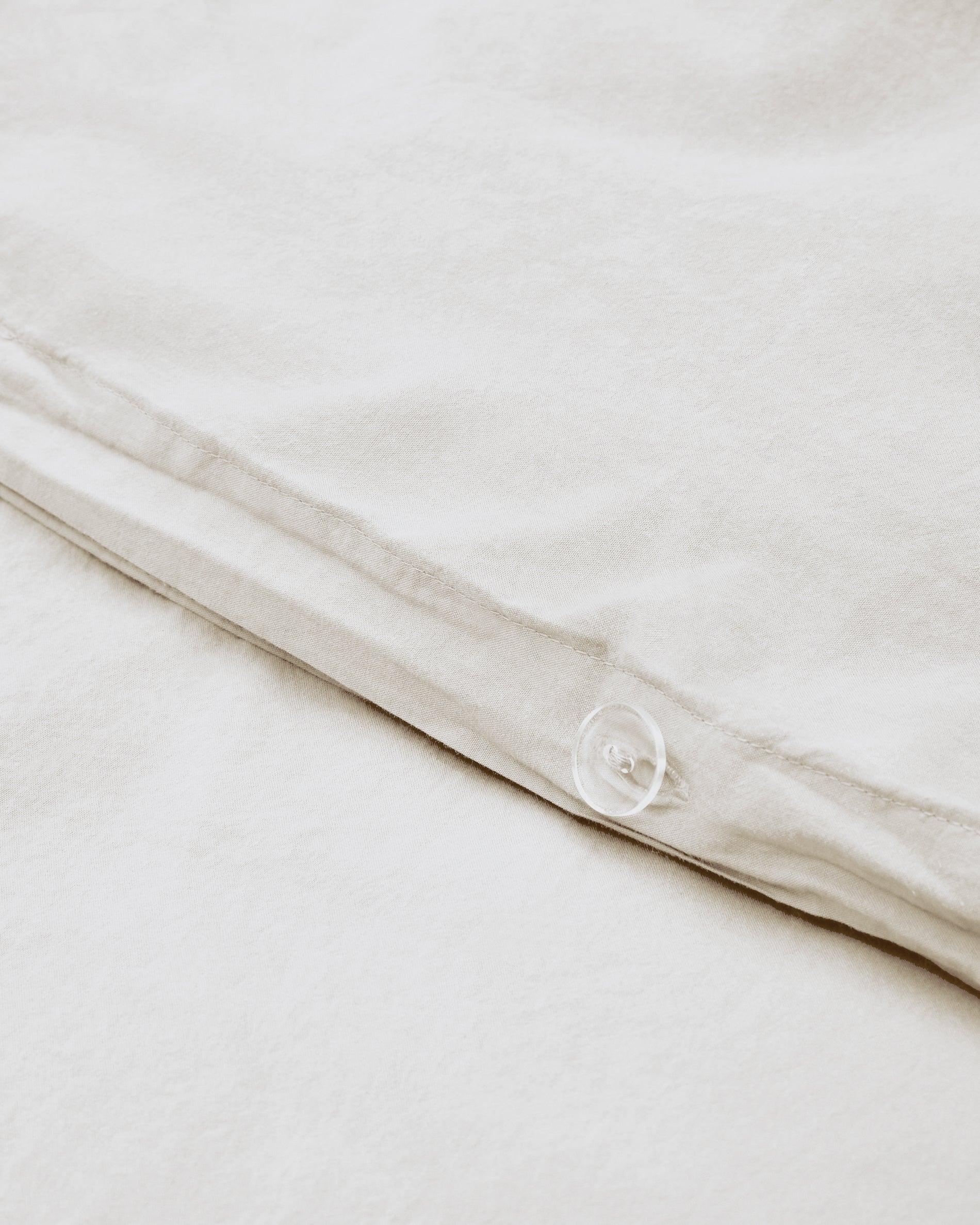 Sifinia ecru duvet and pillow cover set, 100% cotton percale fringes, 90 cm bed - Detail