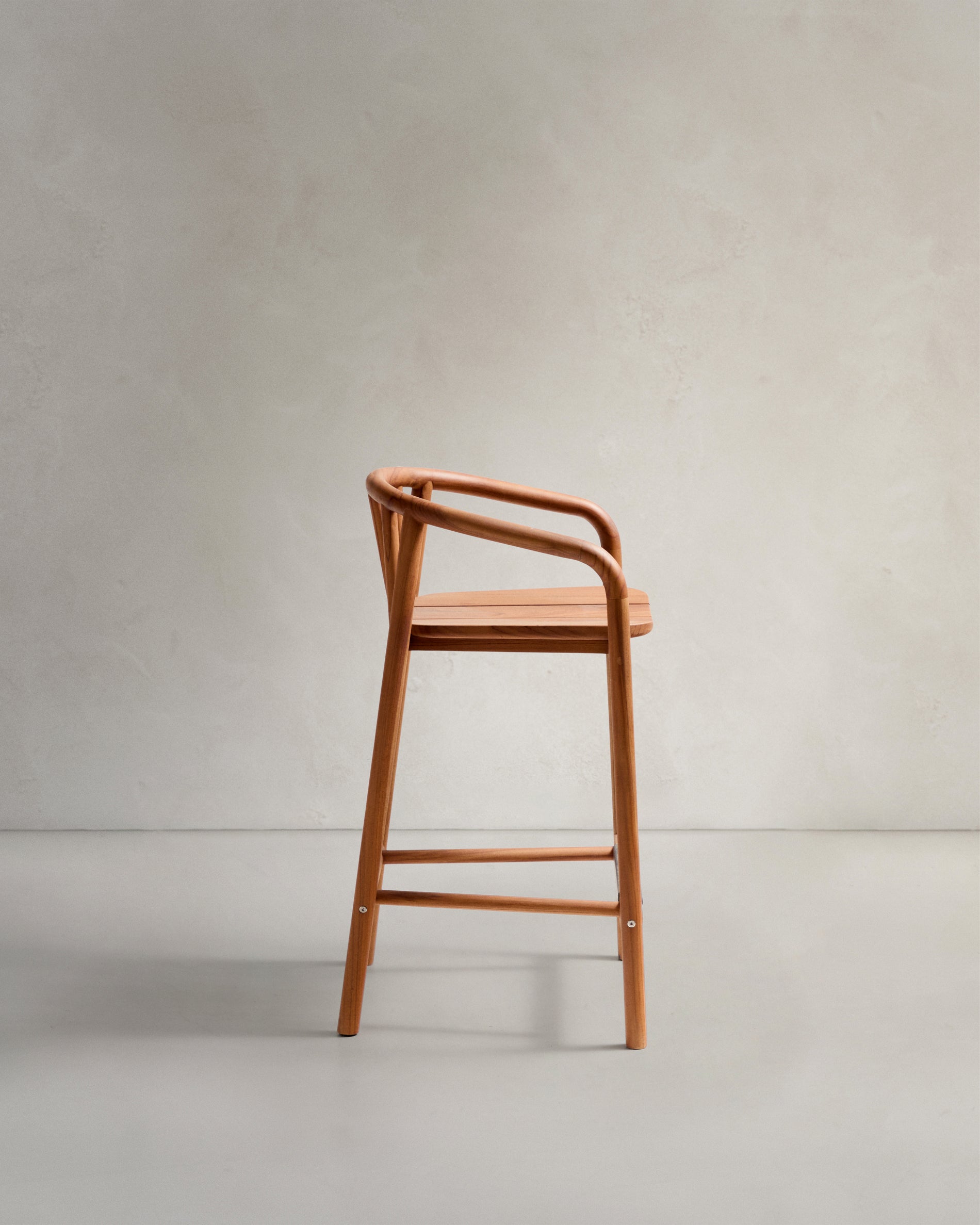 Turqueta outdoor stool made of FSC 100% solid teak wood, height 65cm - Product View