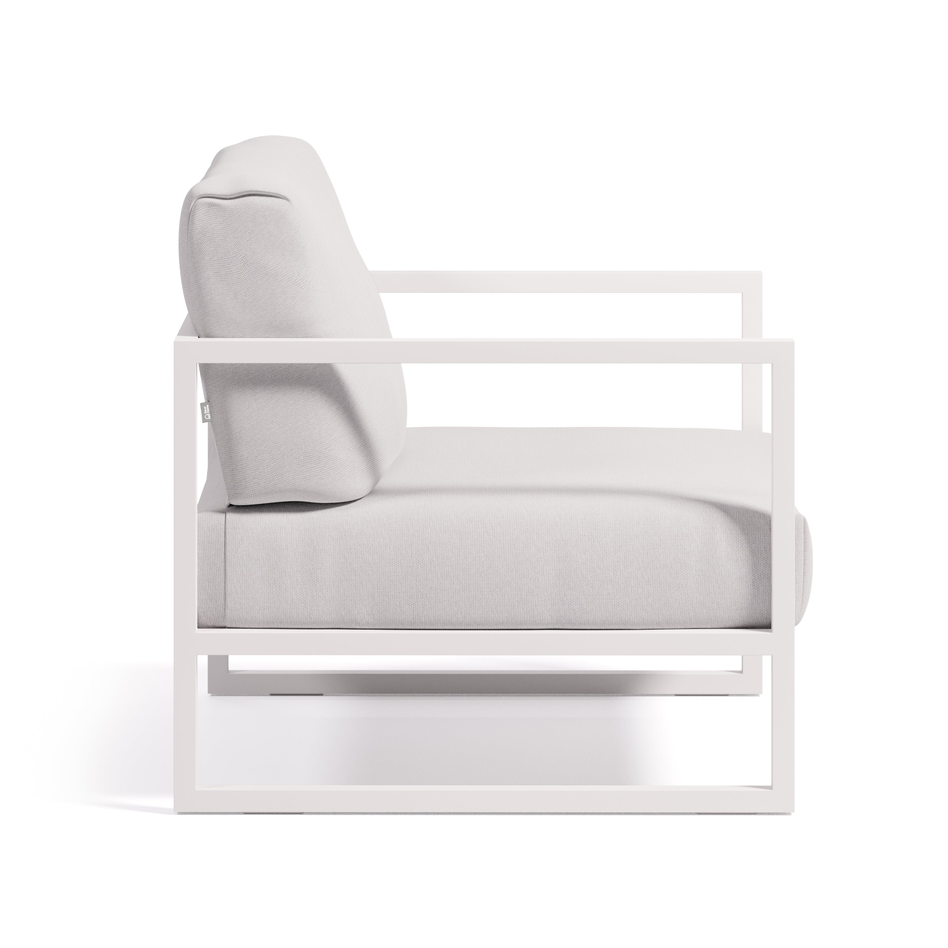 Comova 100% outdoor armchair in white and white aluminium - Product Image