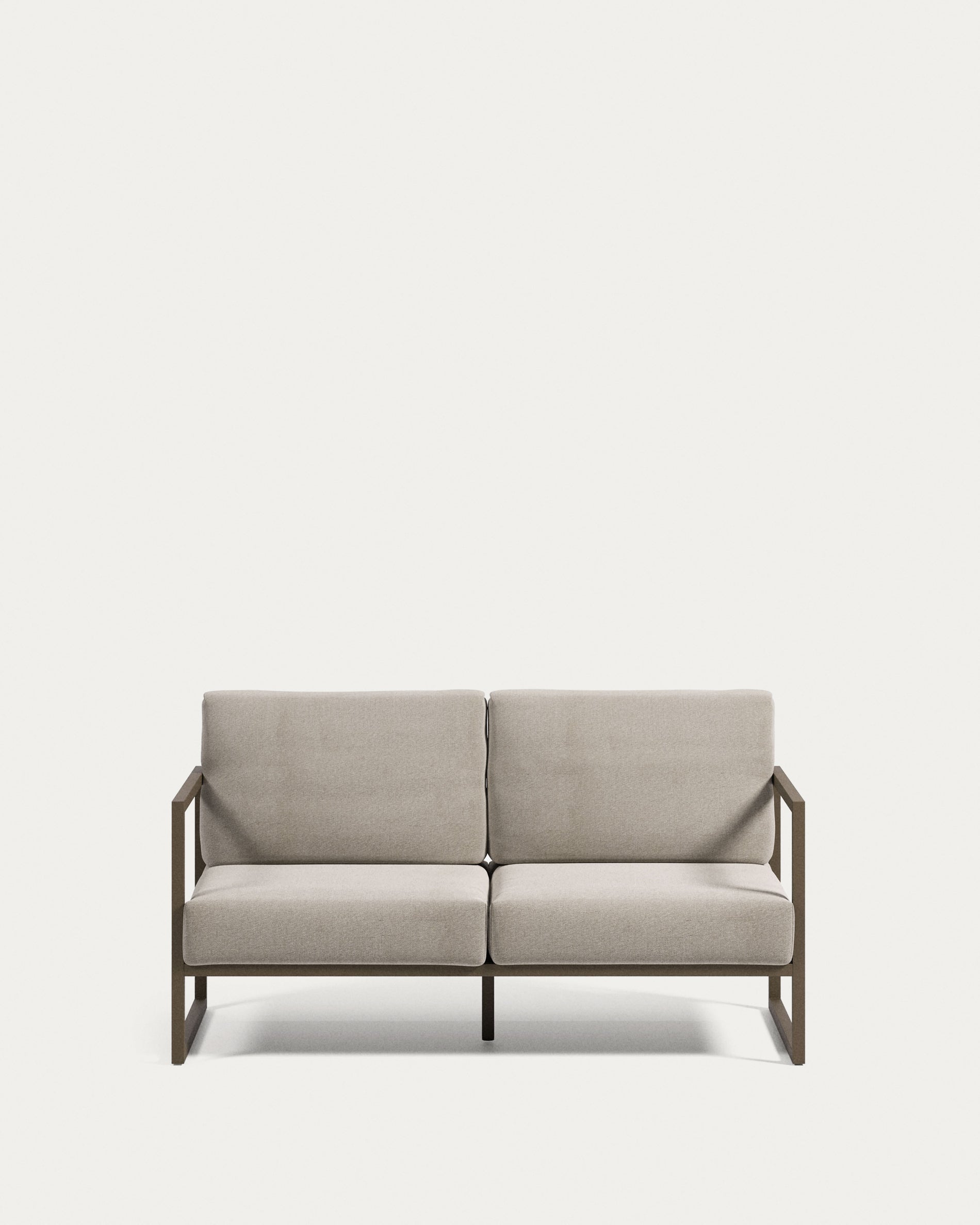 Comova 100% outdoor 2-seater sofa in light grey and green aluminium, 150 cm - Product View