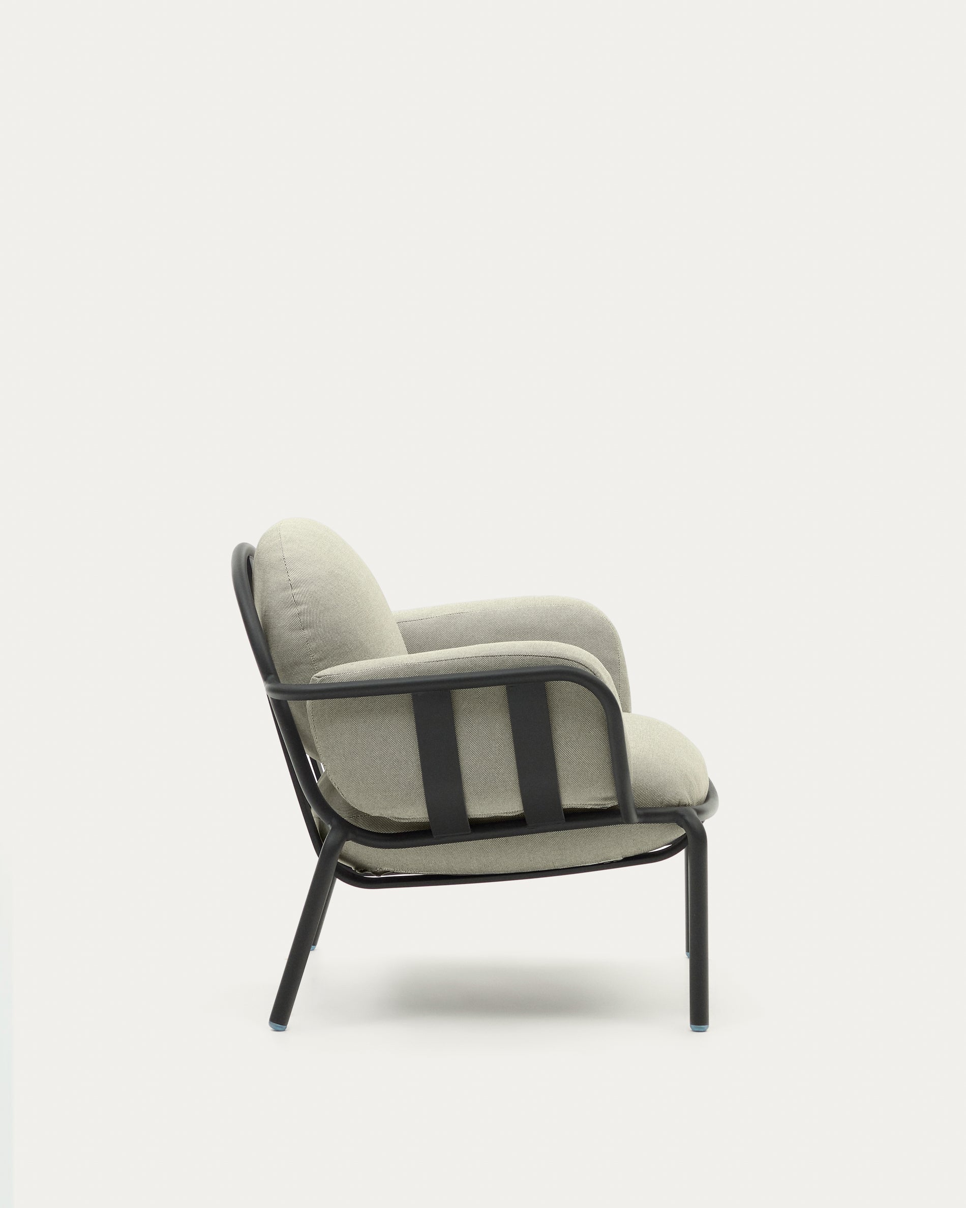 Joncols outdoor armchair with beige upholstery and aluminium with grey painted finish - Product View