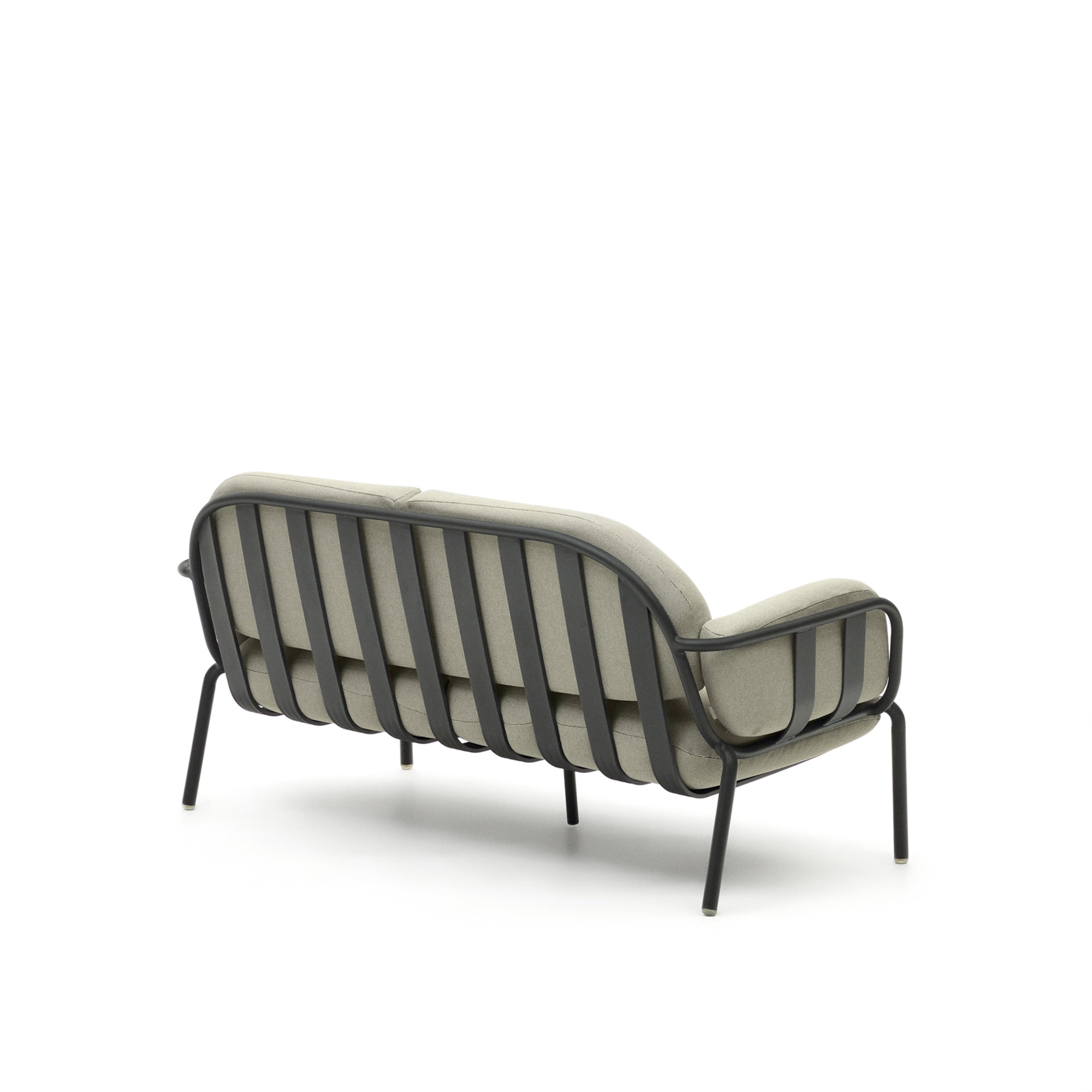 Joncols outdoor 2-seater sofa with beige upholstery and aluminium with grey painted finish 164cm - Product Image