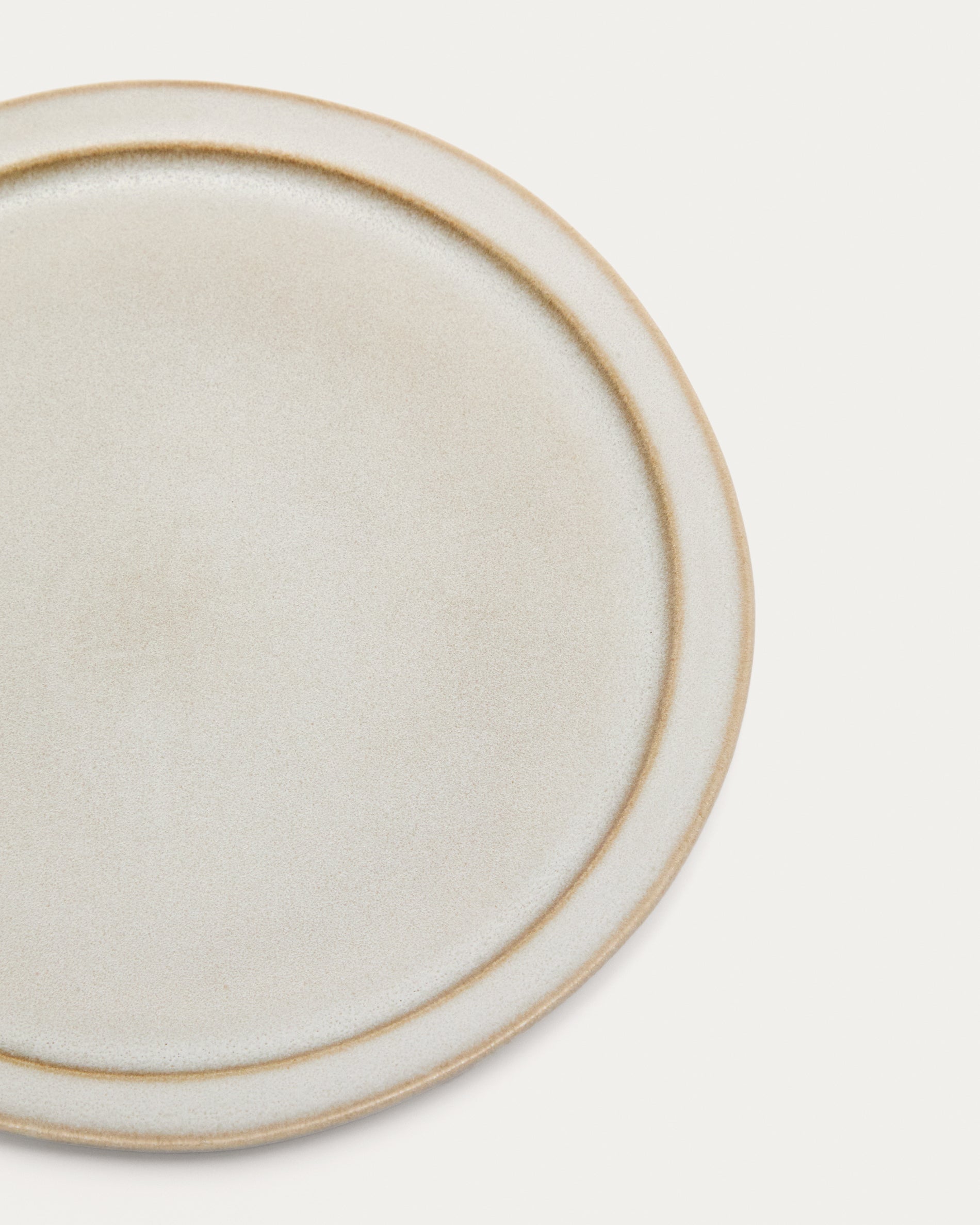White ceramic Coval dessert plate - Detail
