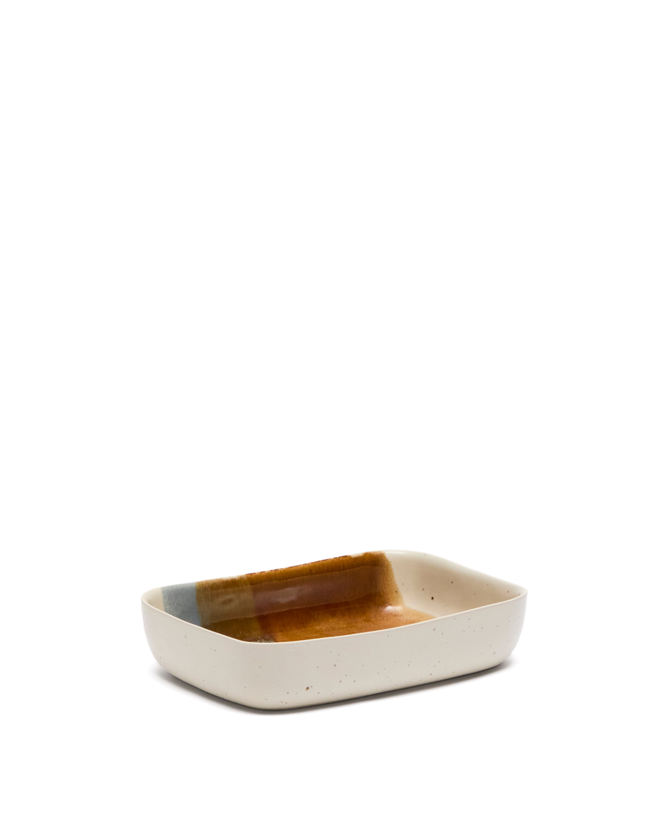 Small multicoloured ceramic Miglo oven dish - Product Image