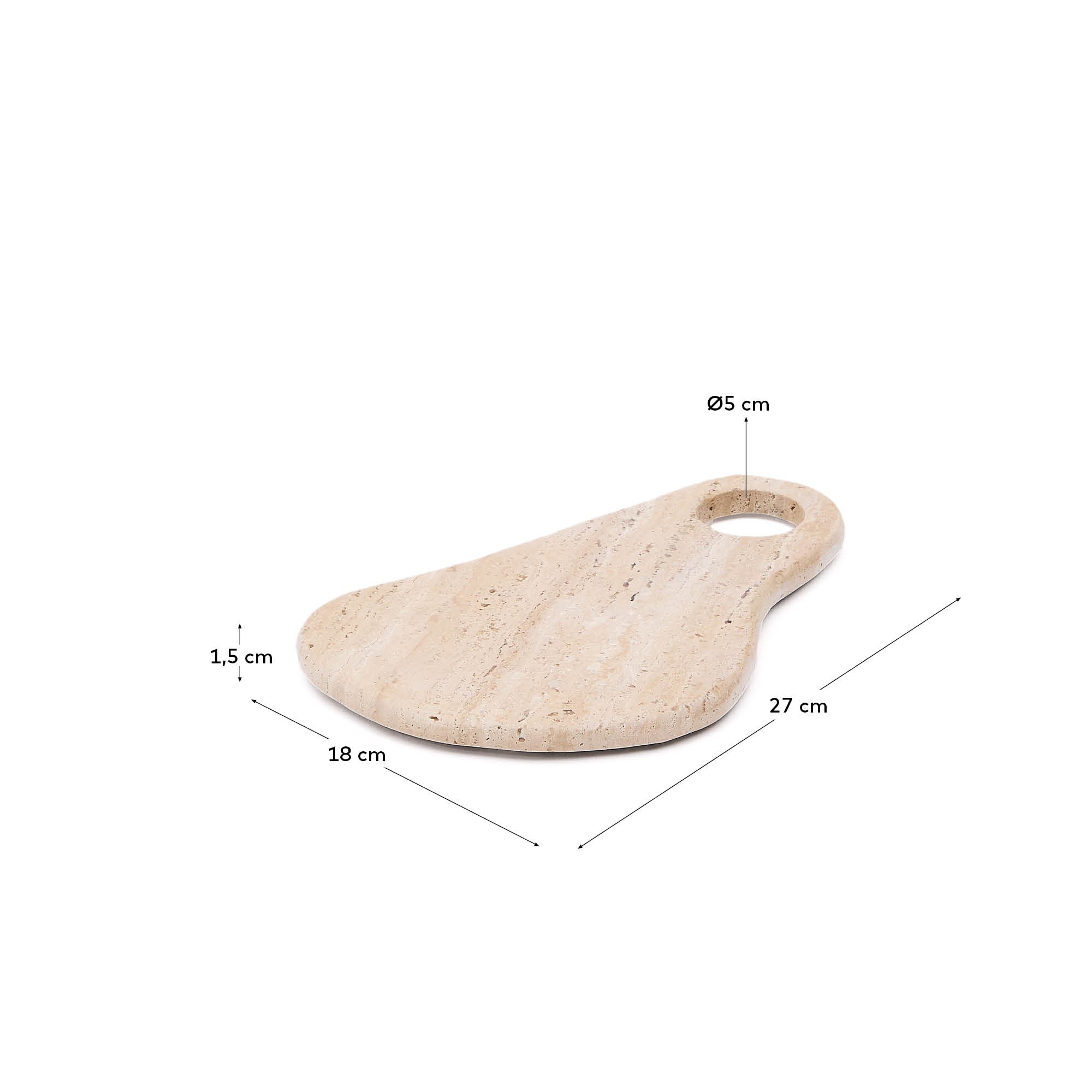Zera serving board in beige marble - Measurements
