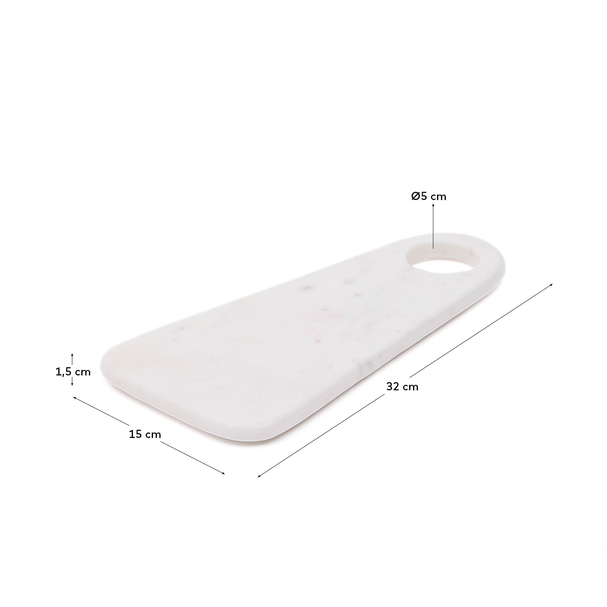 Zera serving board in white marble - Measurements