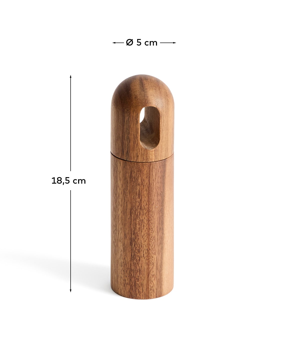 Blera salt and pepper mill in acacia wood 18.5 cm FSC 100% - Measurements