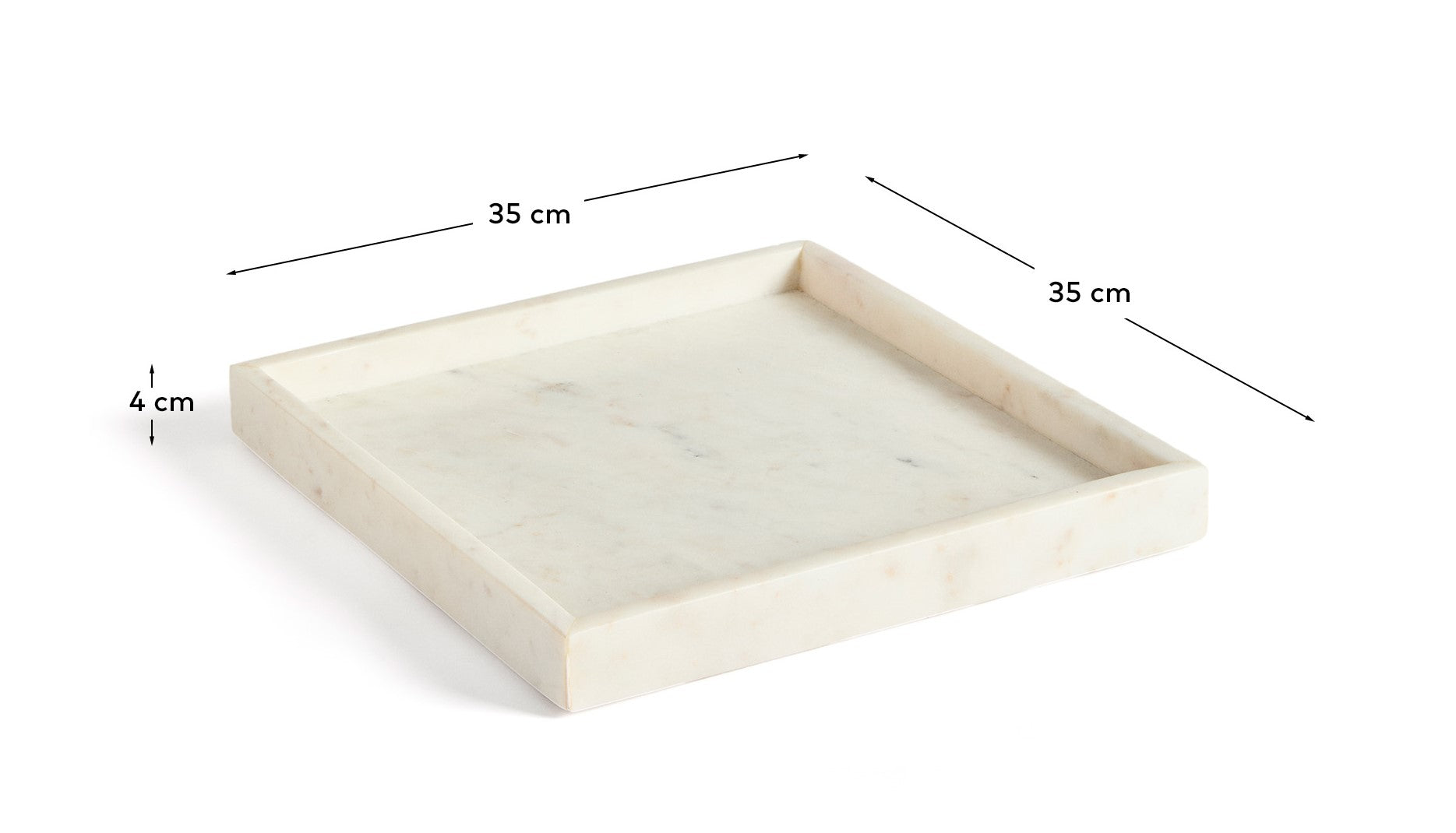 Serela tray in white marble 35 x 35 cm - Measurements