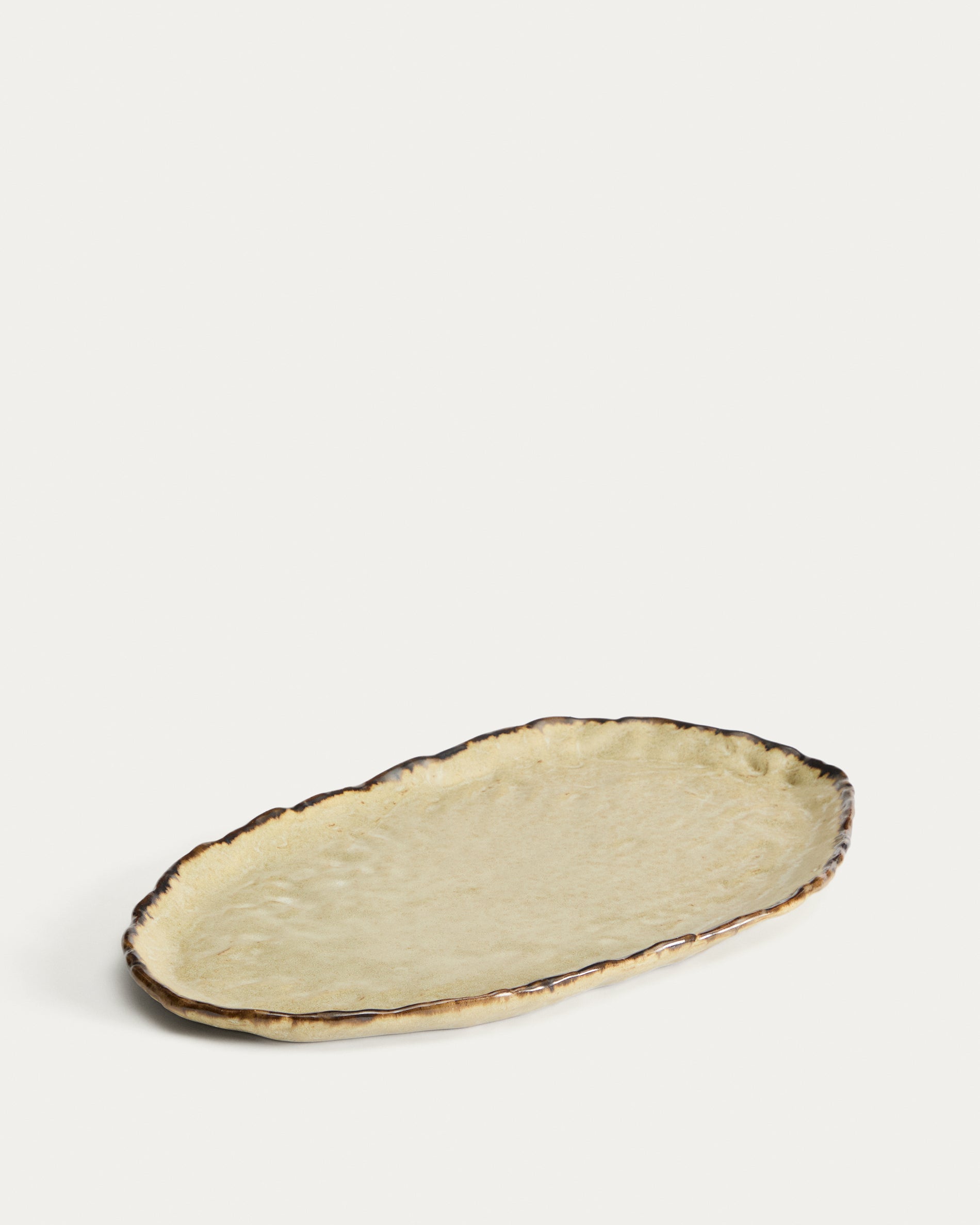 Abela tray in brown ceramic - Product View