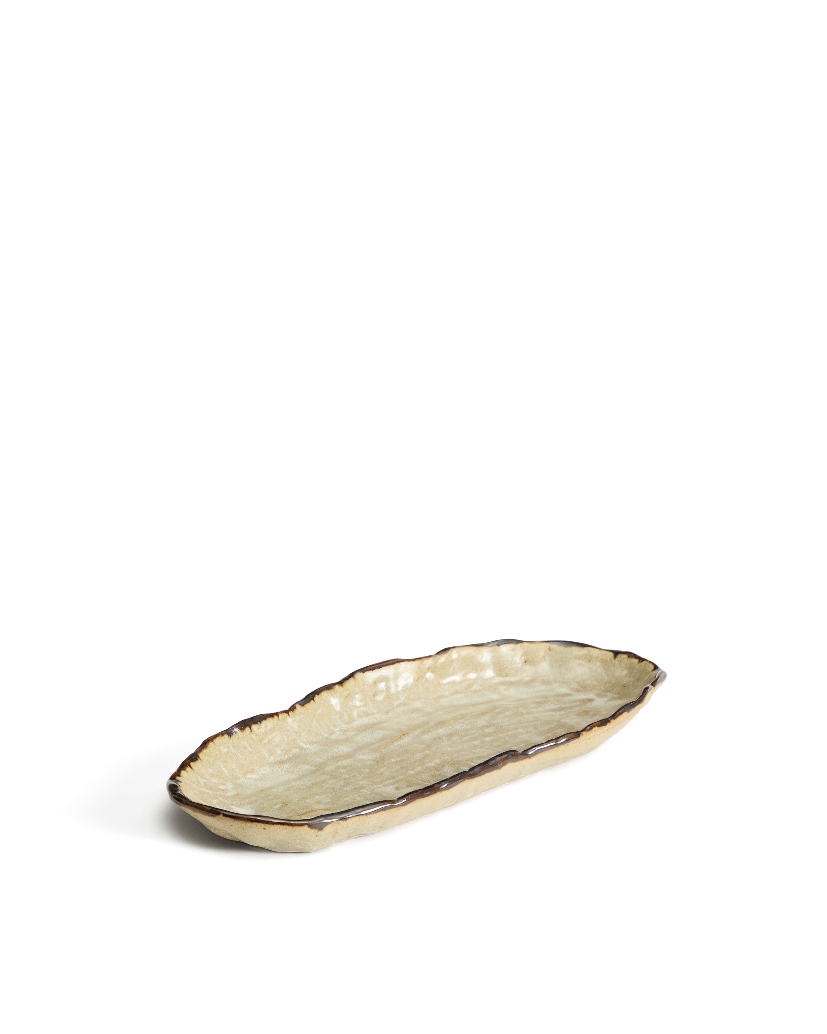 Abela tray in brown ceramic - Product Image