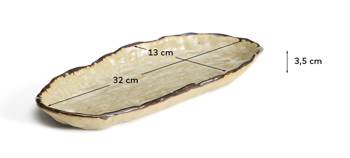 Abela tray in brown ceramic - Measurements