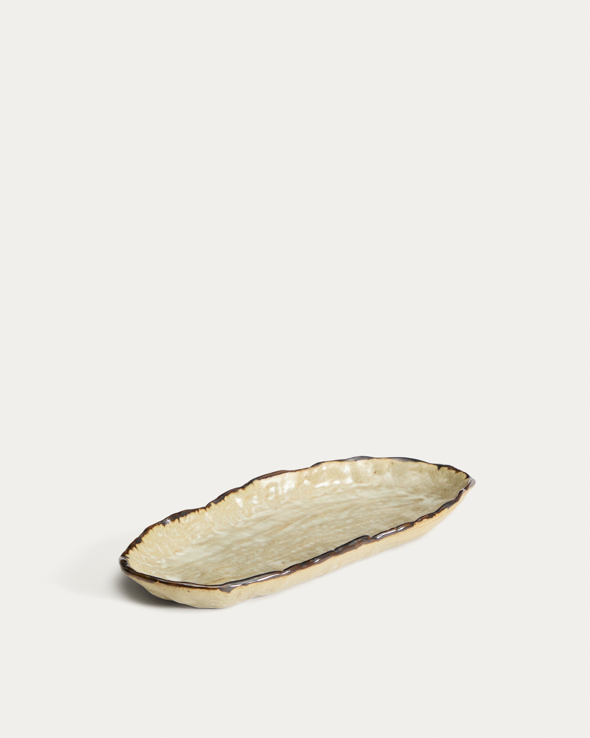 Abela tray in brown ceramic - Product View