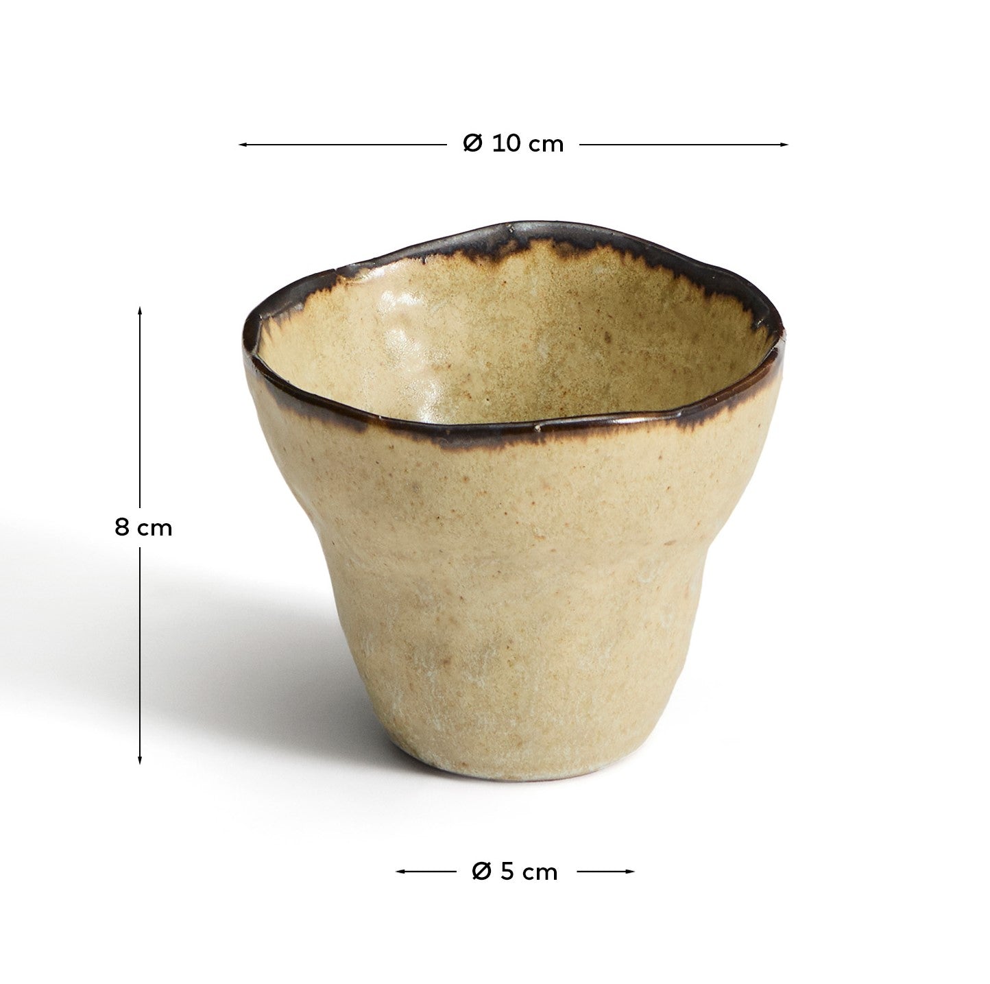 Abela mug in brown ceramic - Measurements