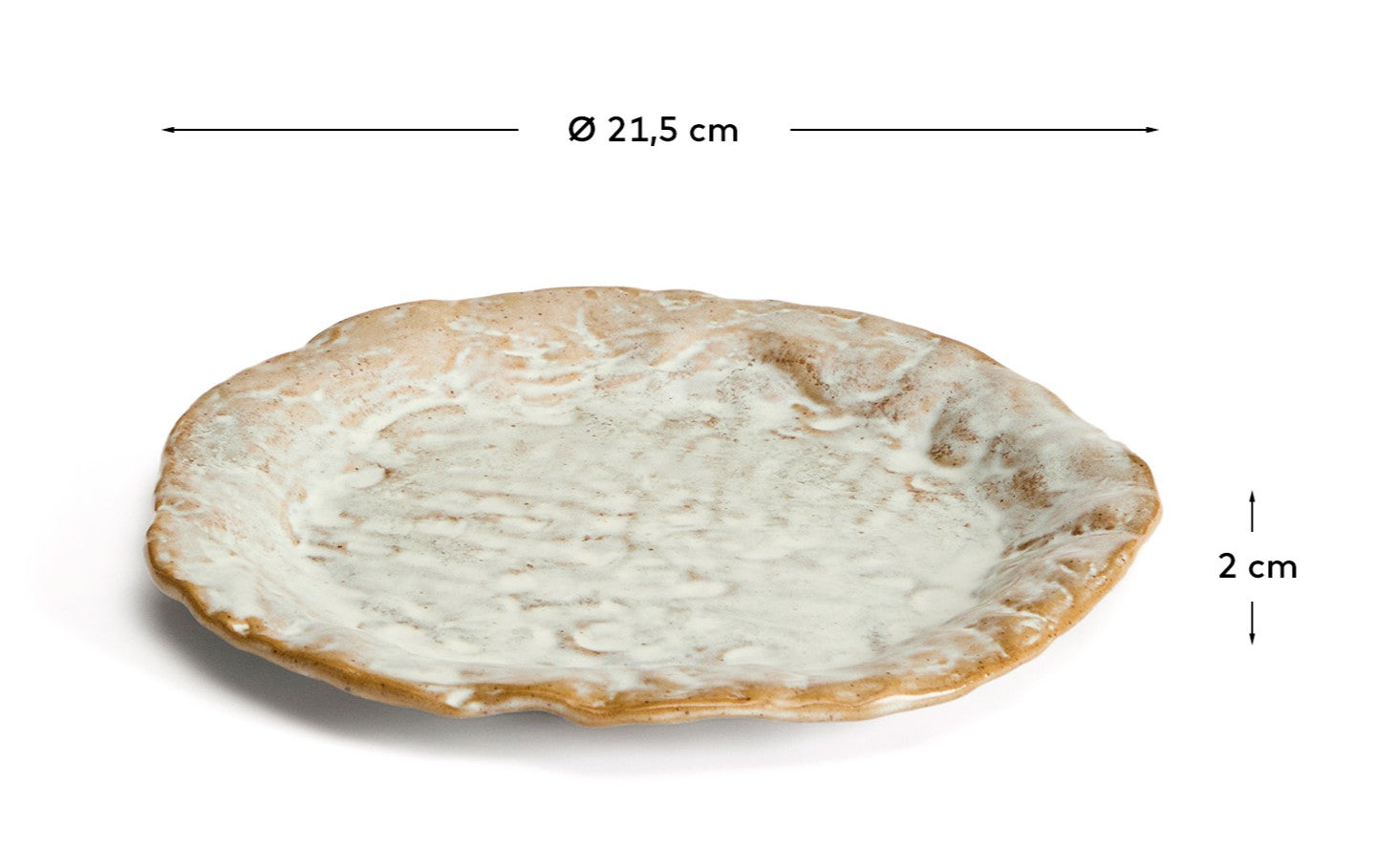 Alenia dessert plate in grey ceramic - Measurements
