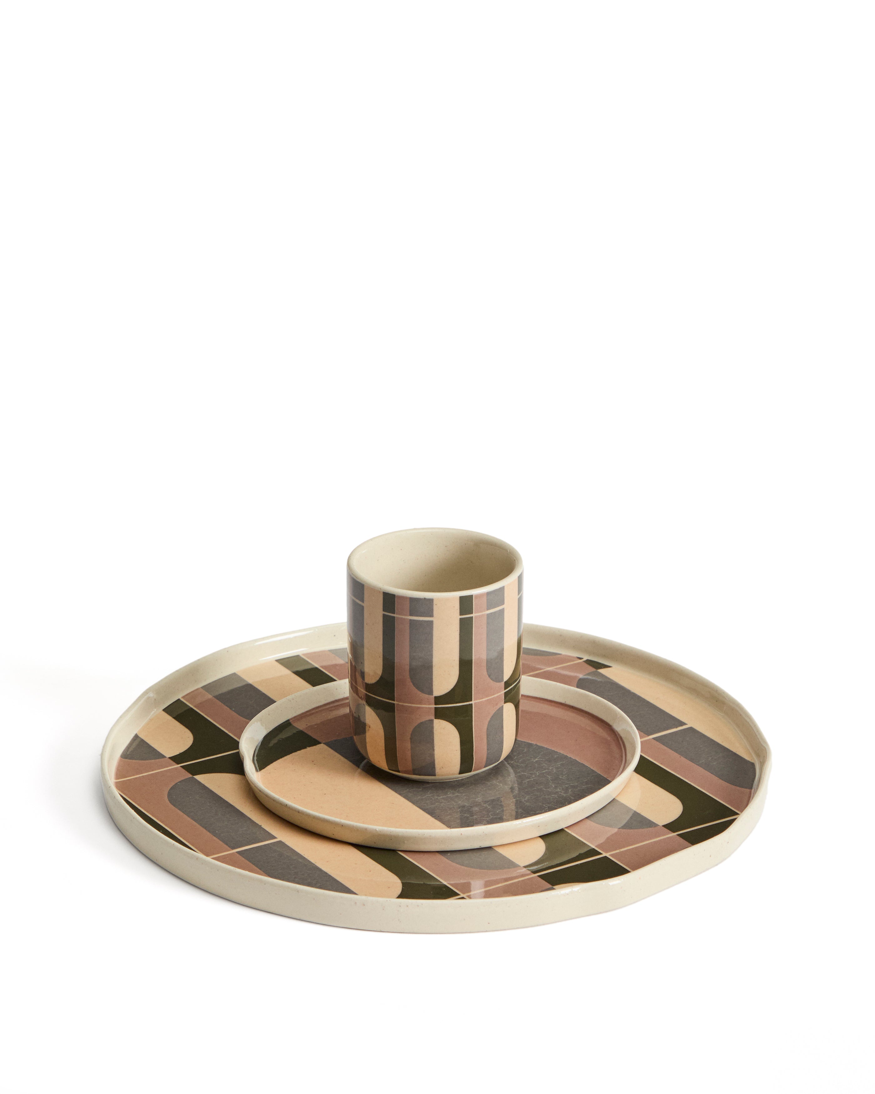 Julnet dinner plate in brown ceramic - Product Image