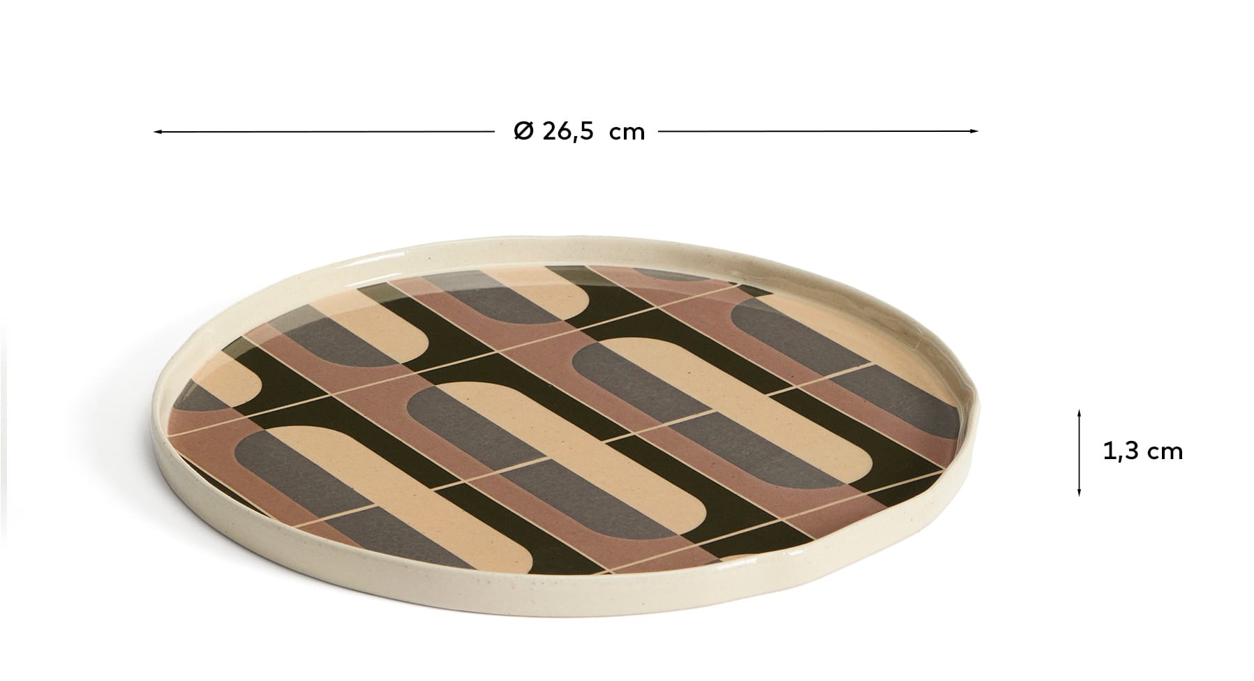 Julnet dinner plate in brown ceramic - Measurements