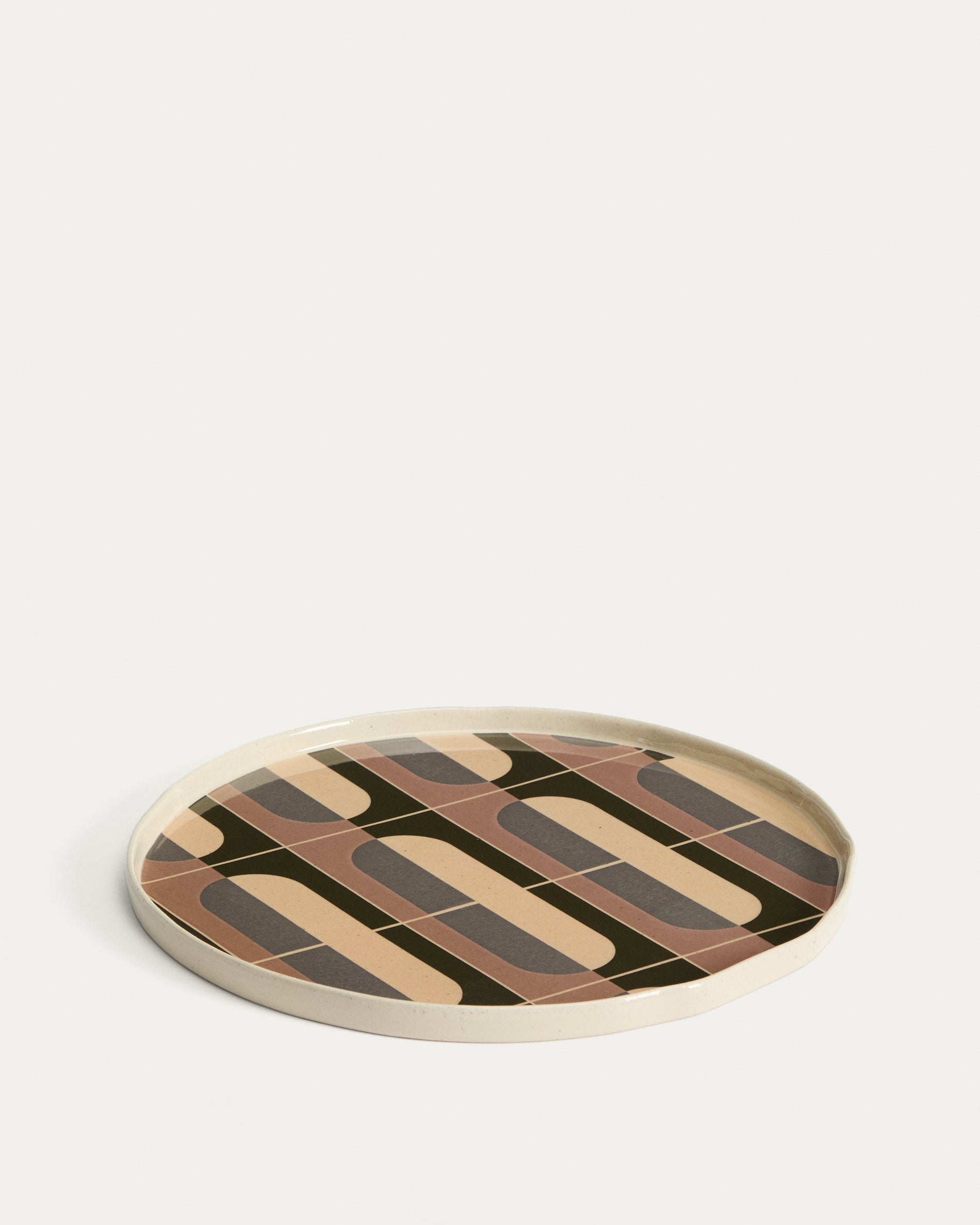 Julnet dinner plate in brown ceramic - Product View
