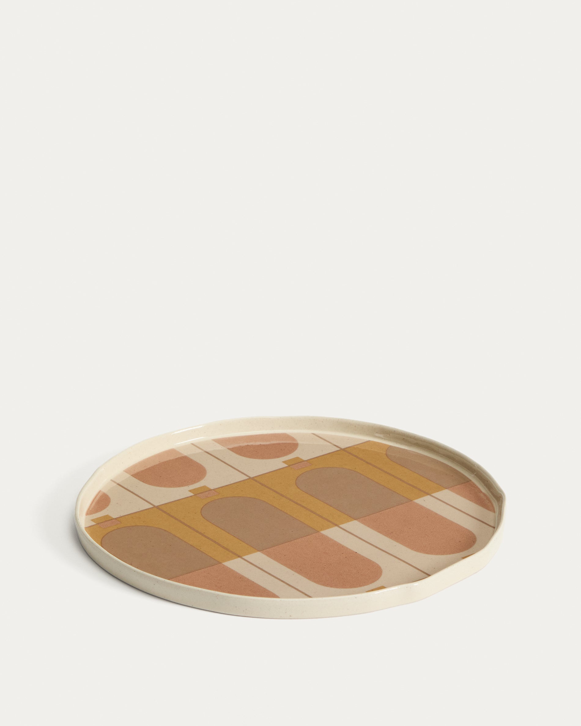 Julnet dinner plate in beige ceramic - Product View