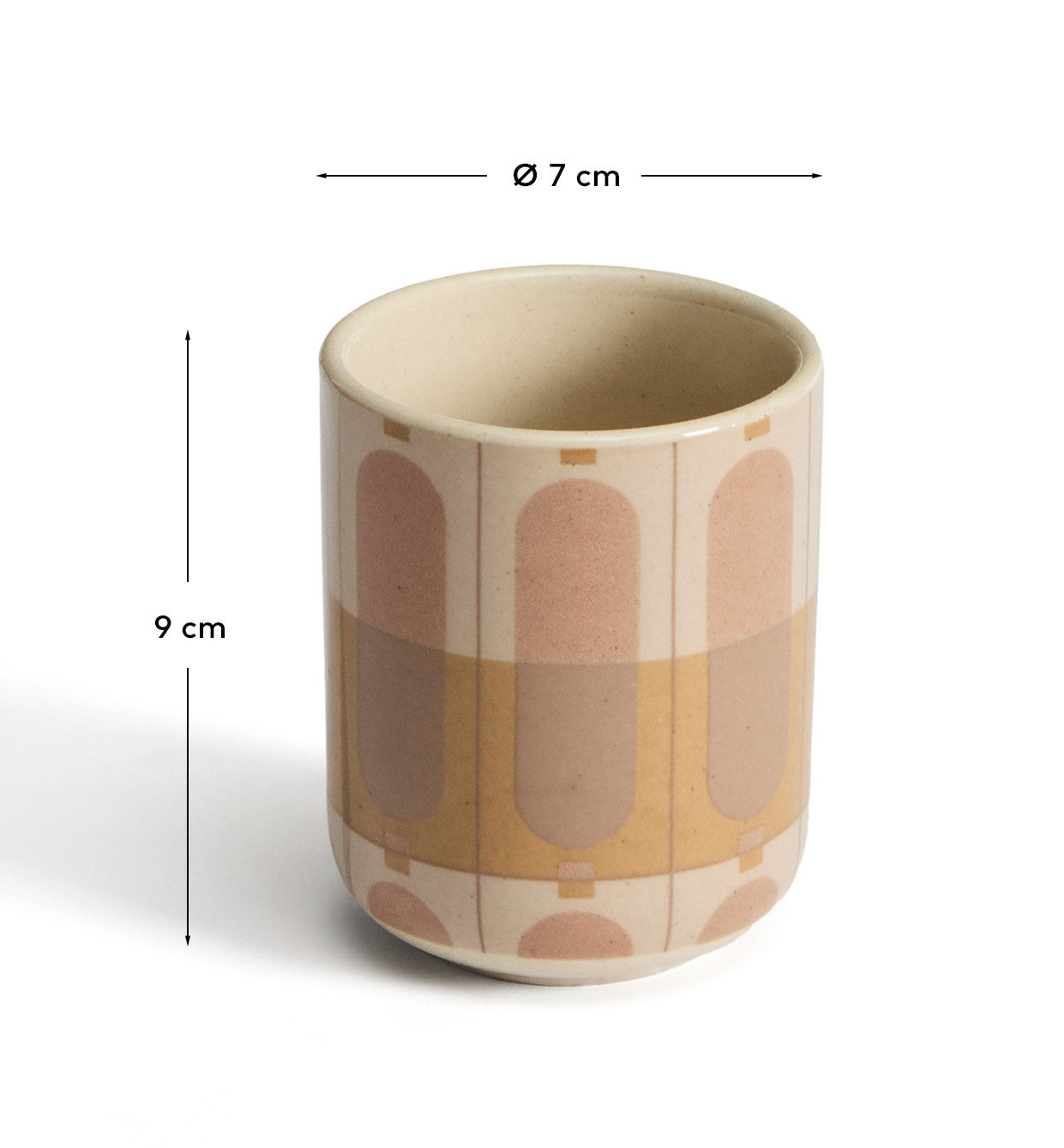 Julnet mug in beige ceramic - Measurements
