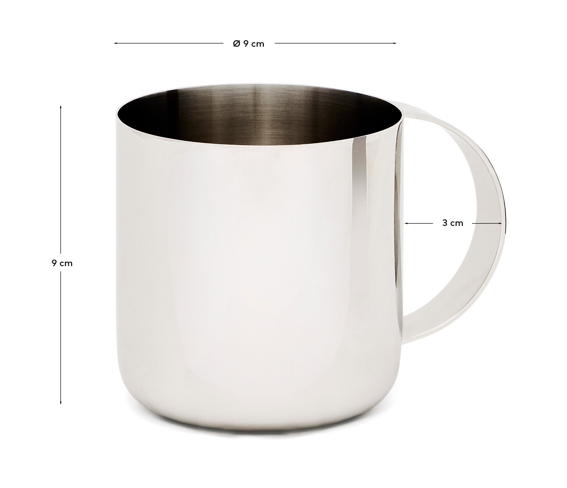 Nirela stainless steel mug - Measurements