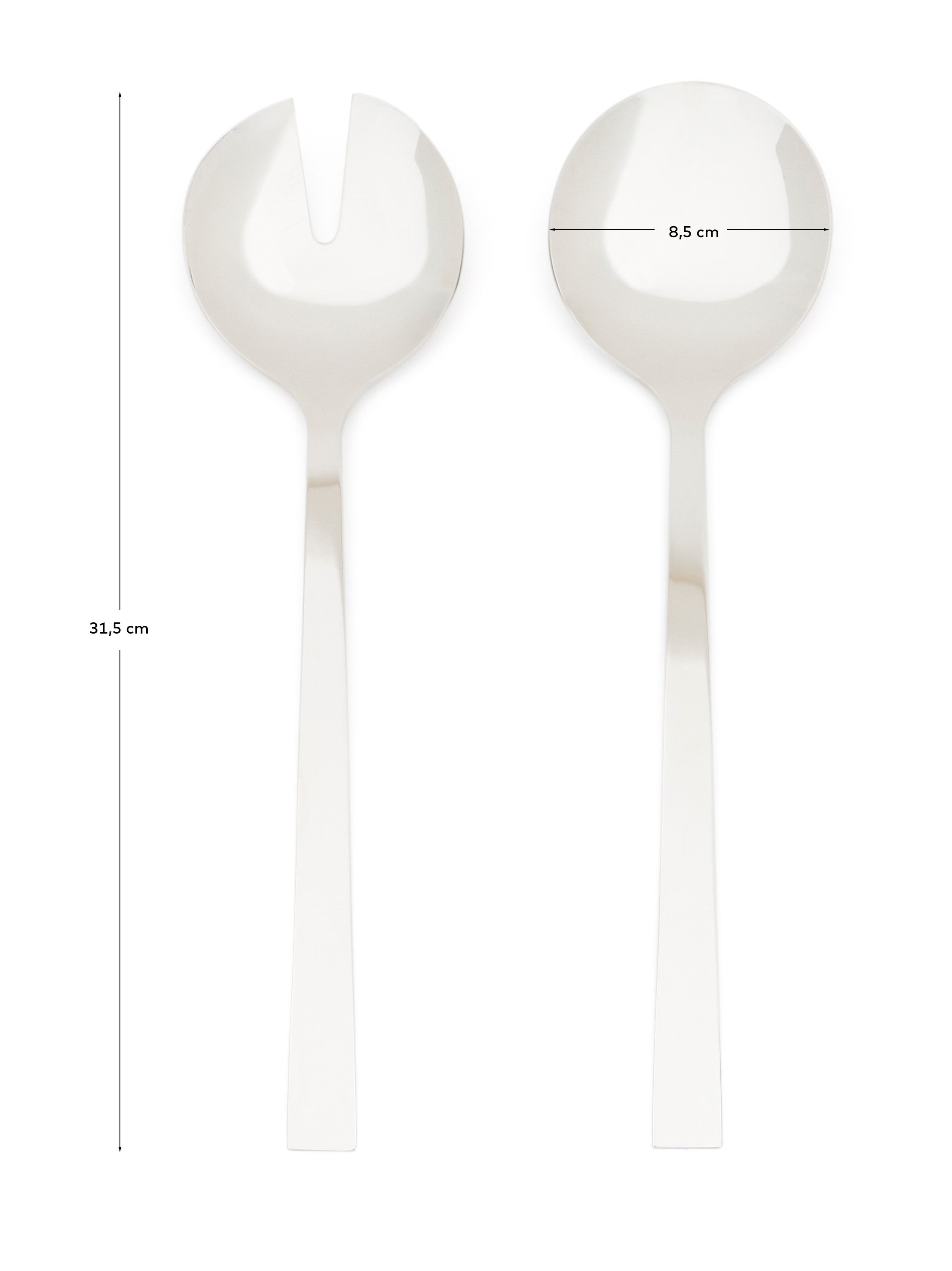 Nirela set of 2 stainless steel kitchen utensils - Measurements