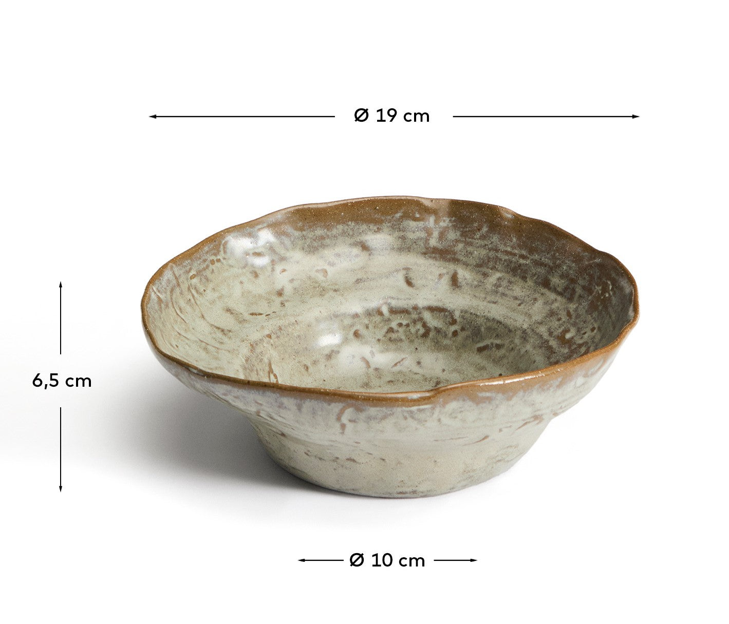 Alenia deep plate in brown ceramic - Measurements
