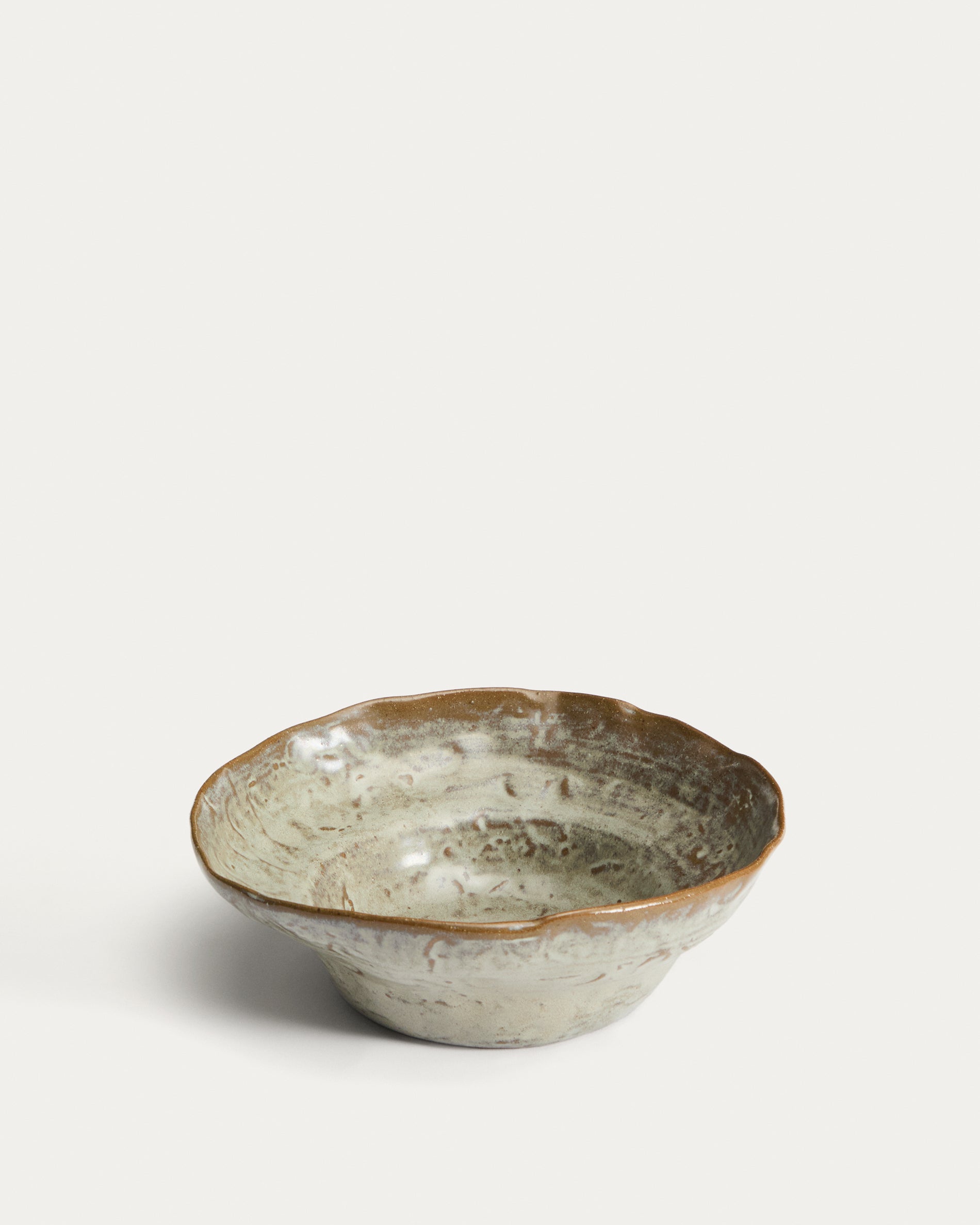 Alenia deep plate in brown ceramic - Product View