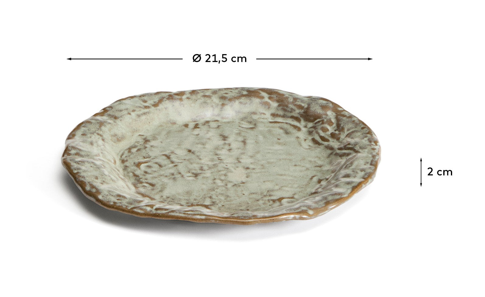 Alenia brown ceramic dessert plate - Measurements