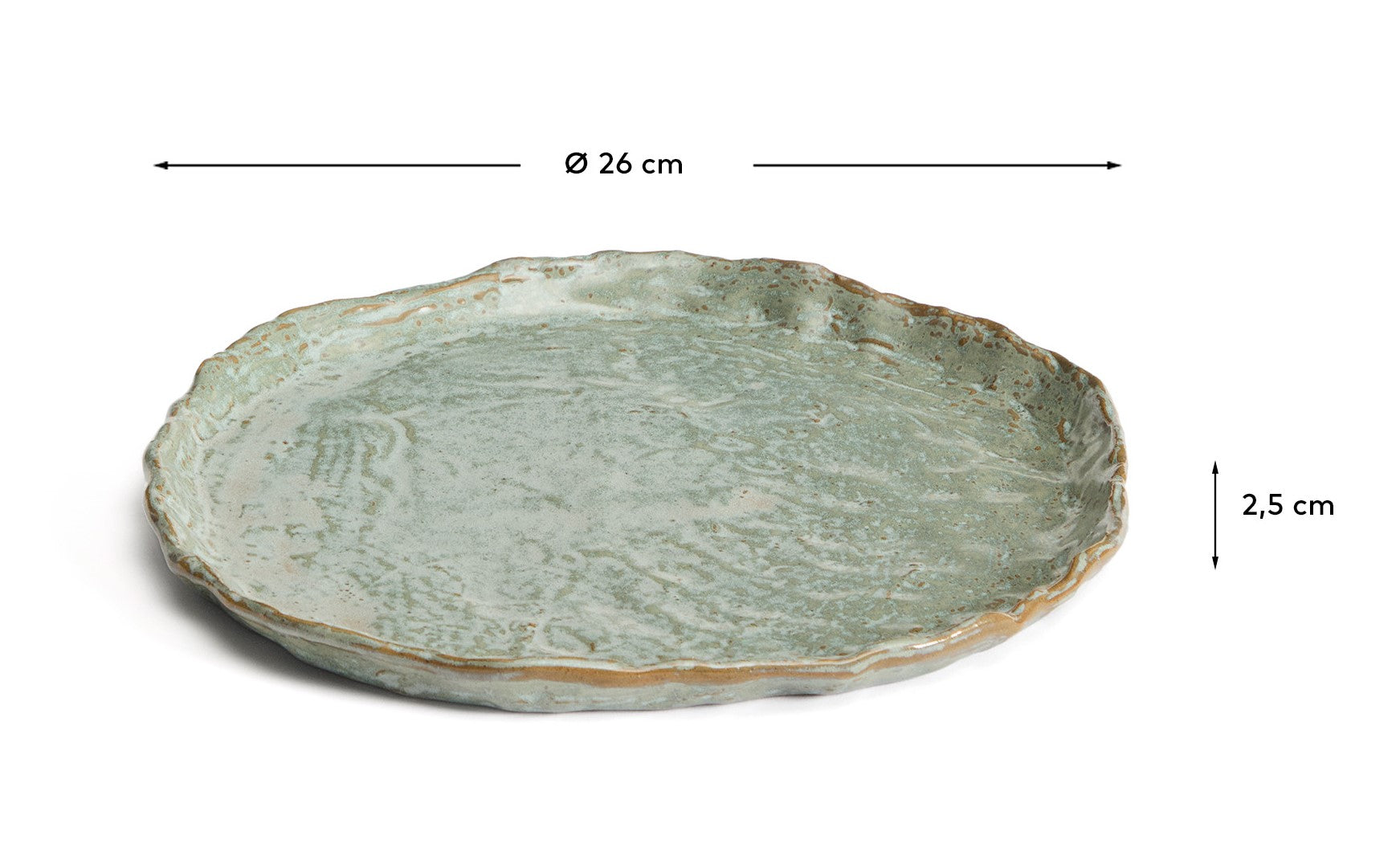 Alenia brown ceramic dinner plate - Measurements