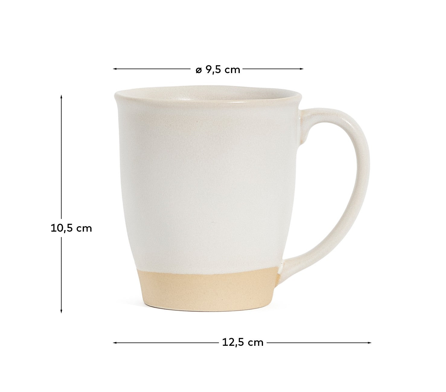 Beige Azir ceramic mug - Measurements
