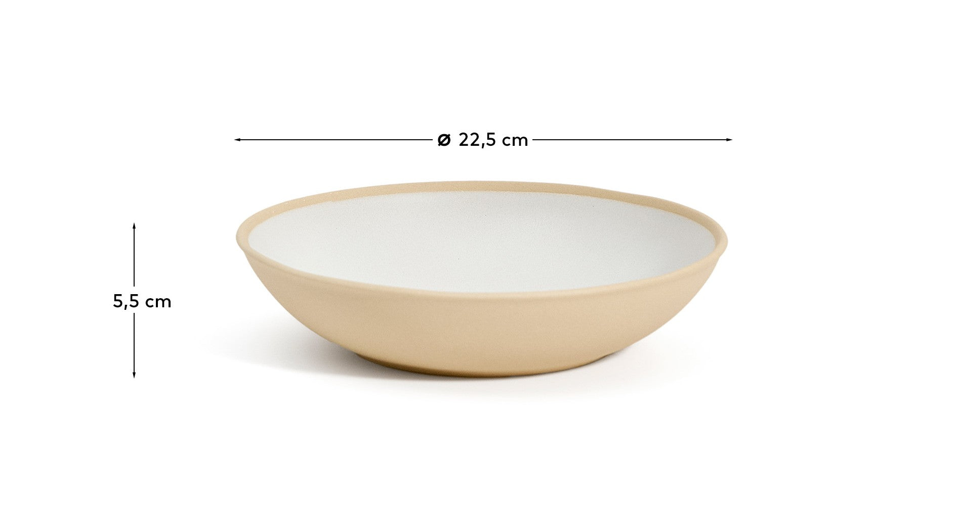 Beige Azir ceramic soup bowl - Measurements