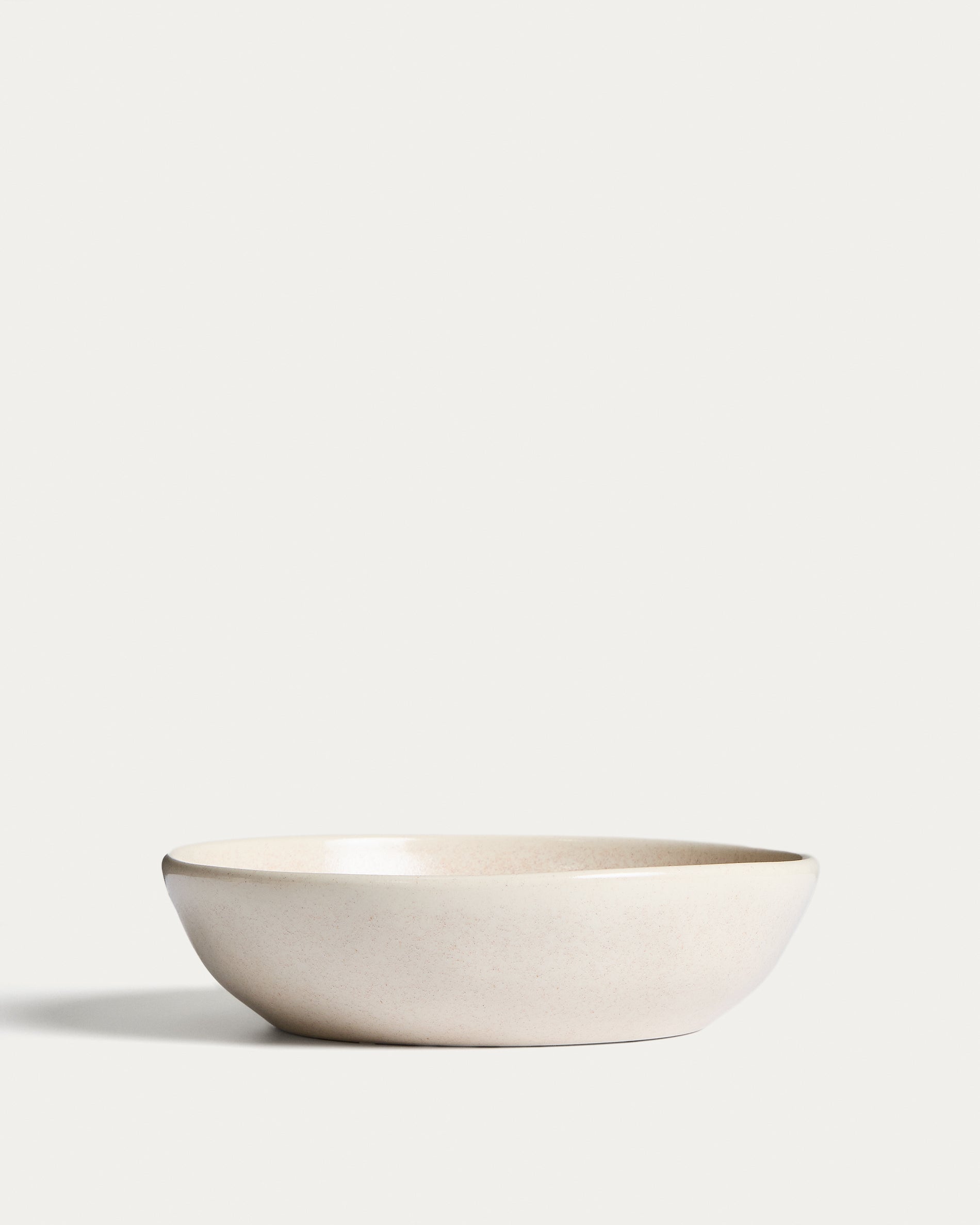 Sermin beige ceramic soup bowl - Product View