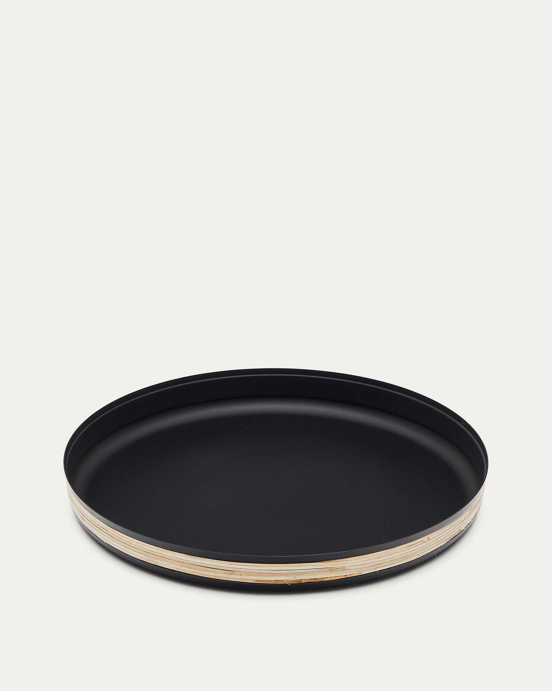 Shai tray made of stainless steel and rattan - Product View