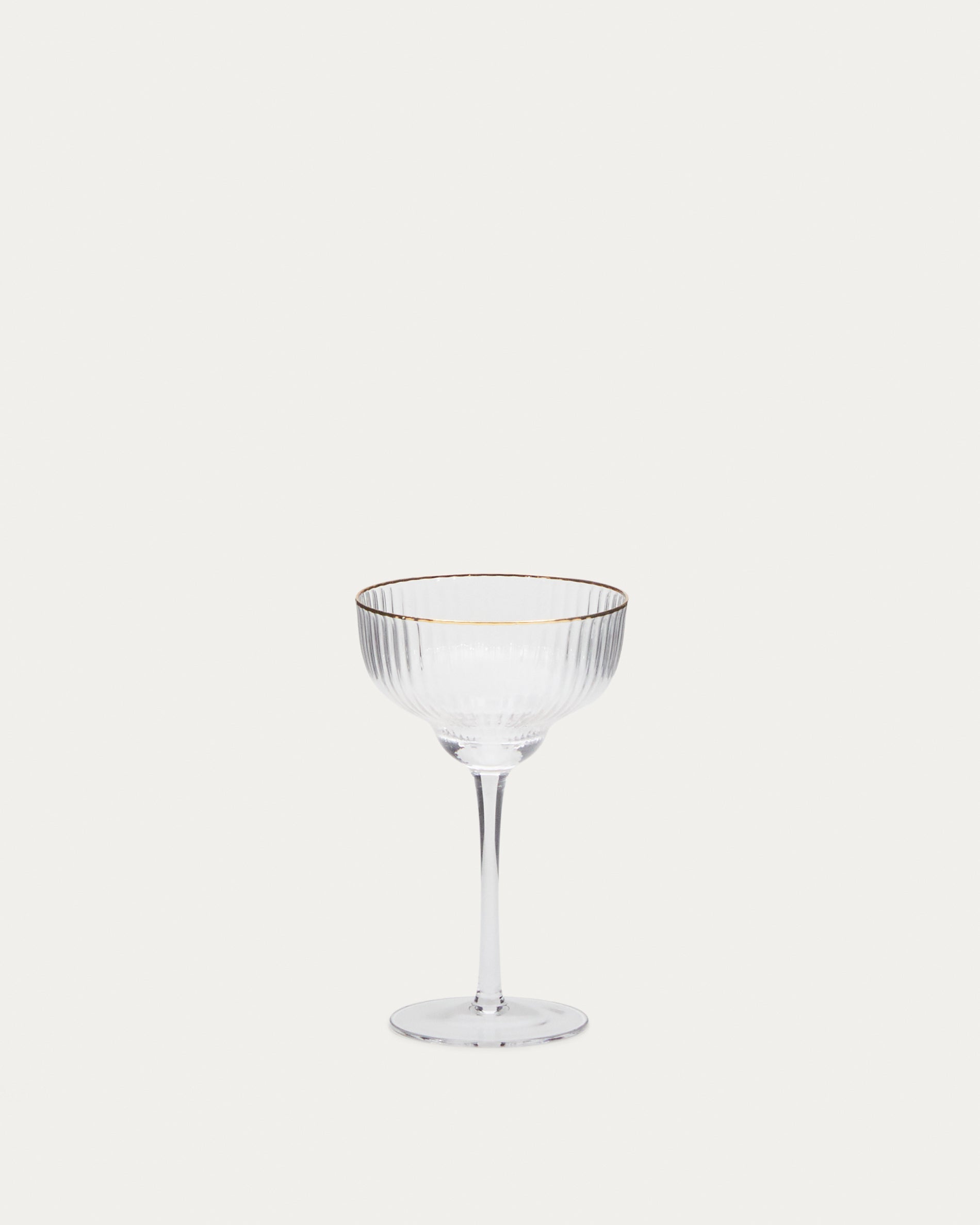Ayan transparent champagne glass, with a gold feature, 28 cl - Product View