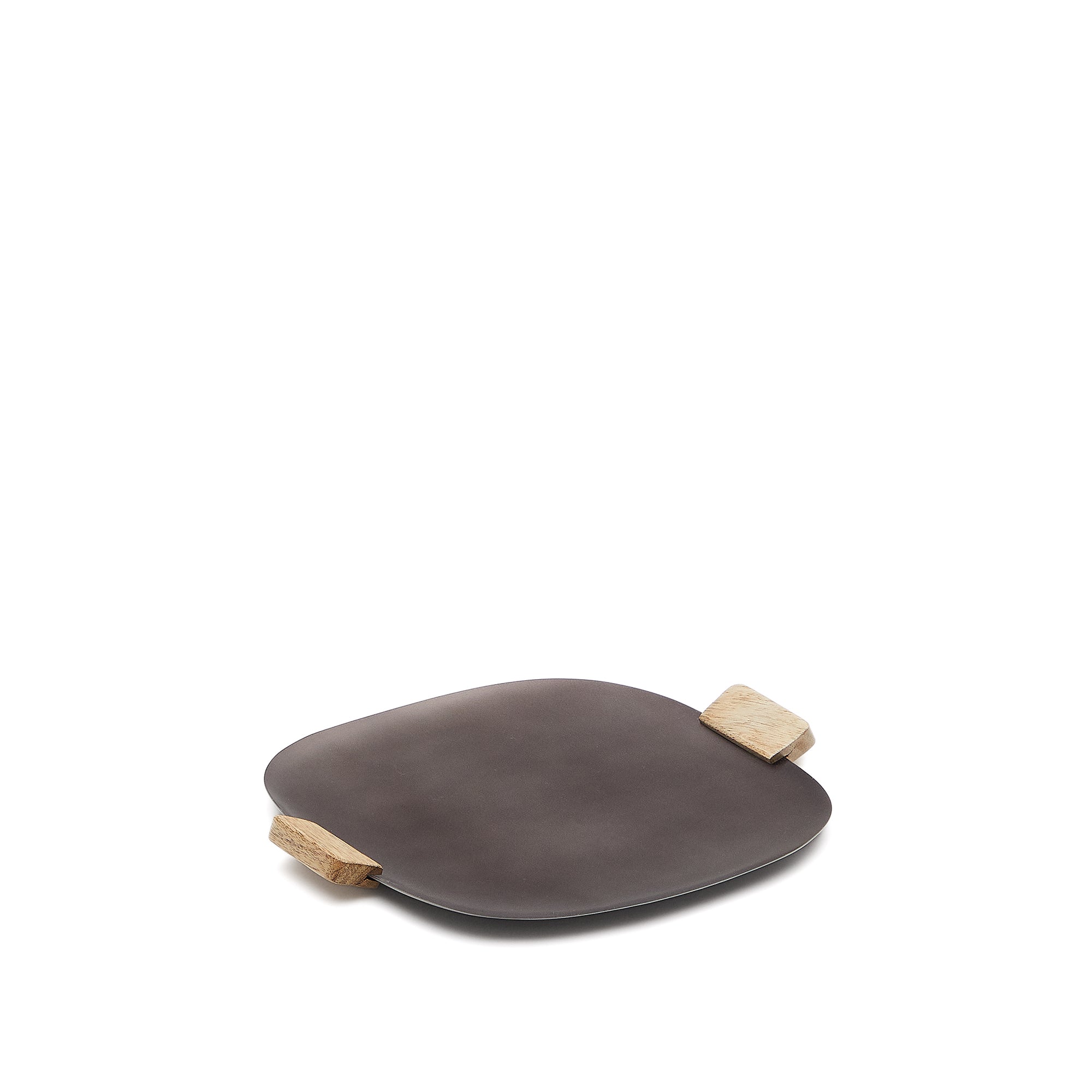 Soran tray made of wood and black stainless steel - Product Image