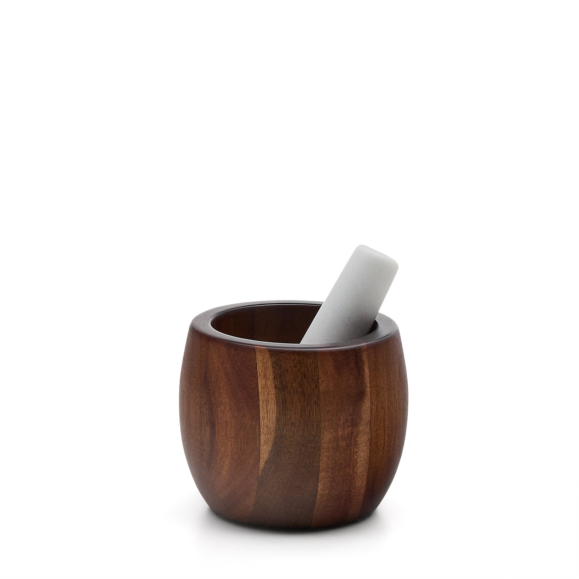 Tori mortar and pestle made of acacia wood and white marble FSC 100% - Product Image