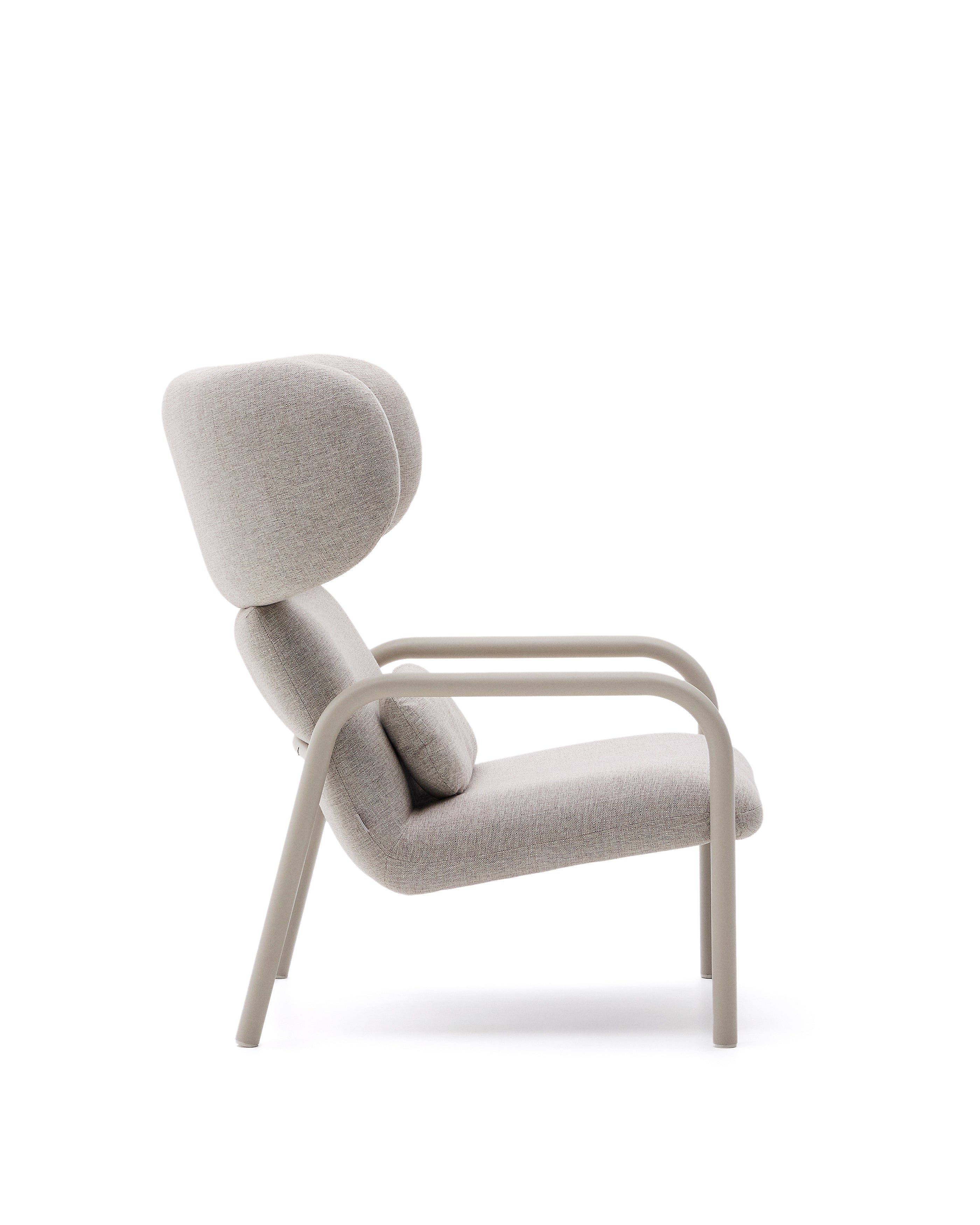 Inari armchair in beige and steel with beige painted finish FSC Mix Credit - Product Image