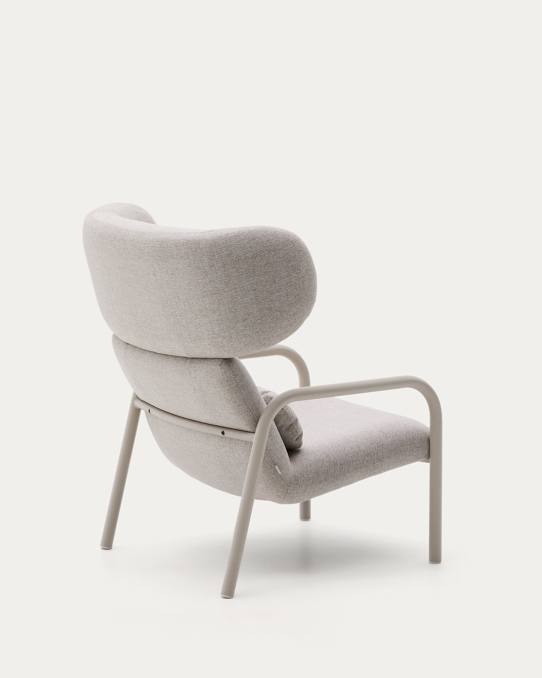 Inari armchair in beige and steel with beige painted finish FSC Mix Credit - Product View