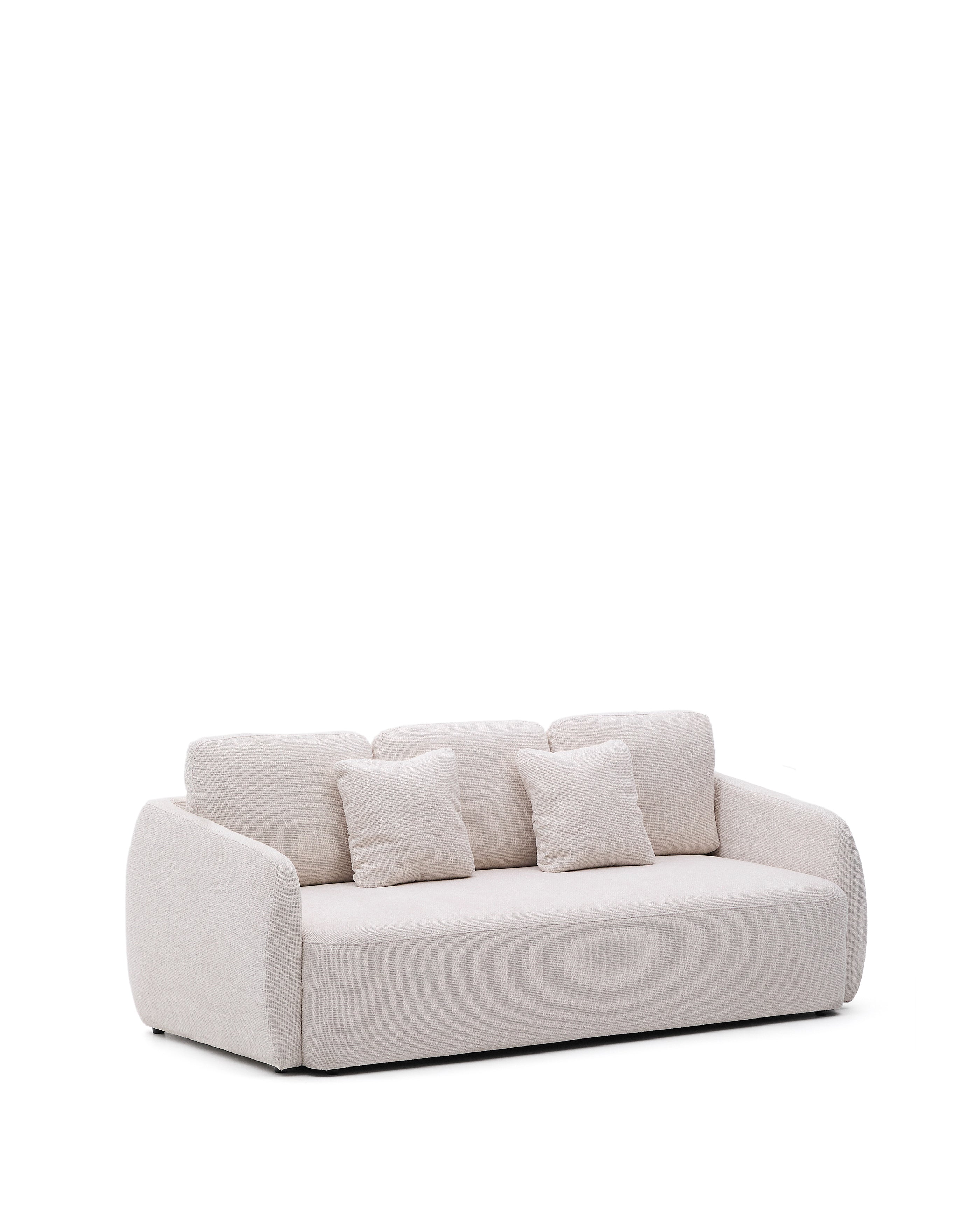 Laira 3-seater sofa bed in ecru chenille 218cm FSC Mix Credit - Product Image