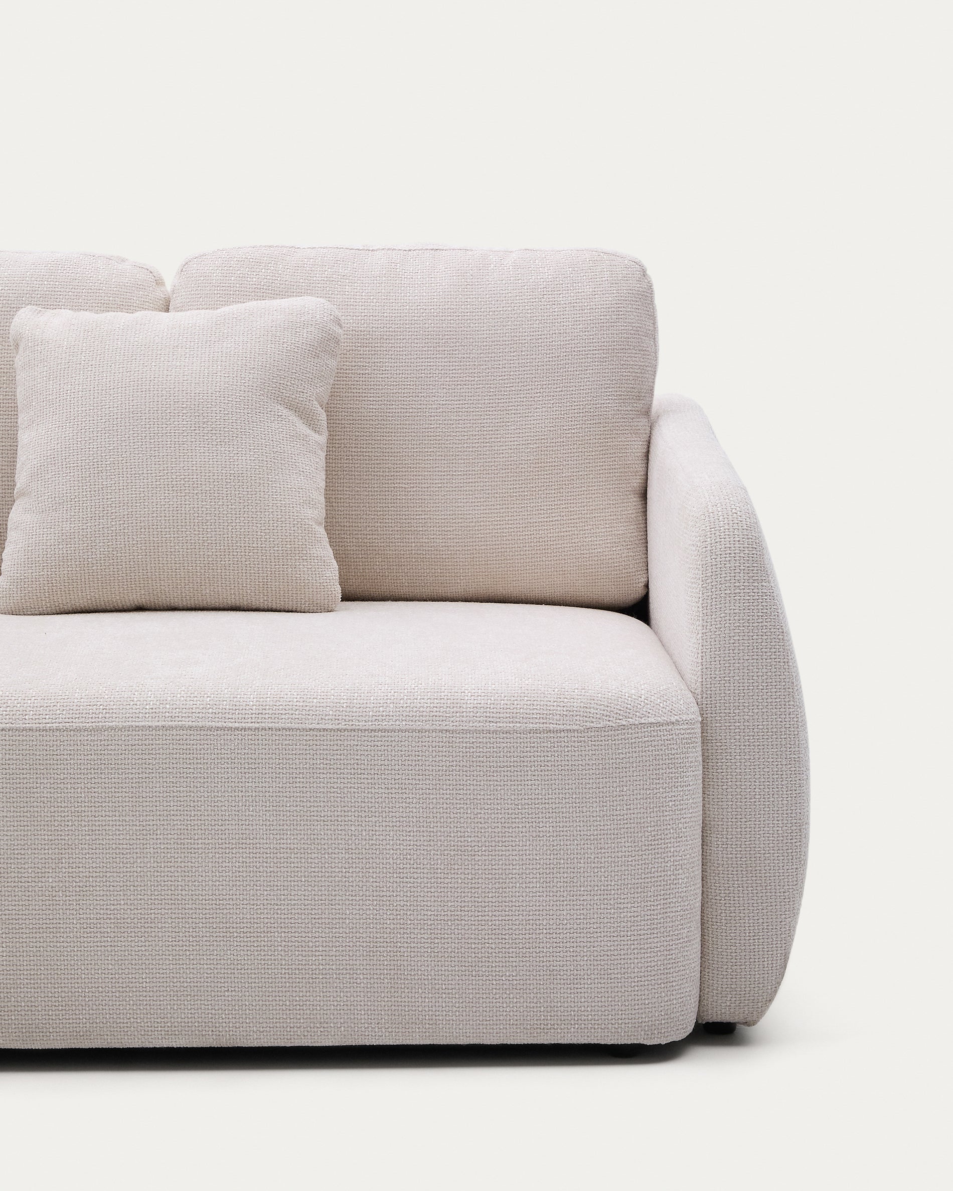 Laira 3-seater sofa bed in ecru chenille 218cm FSC Mix Credit - Detail